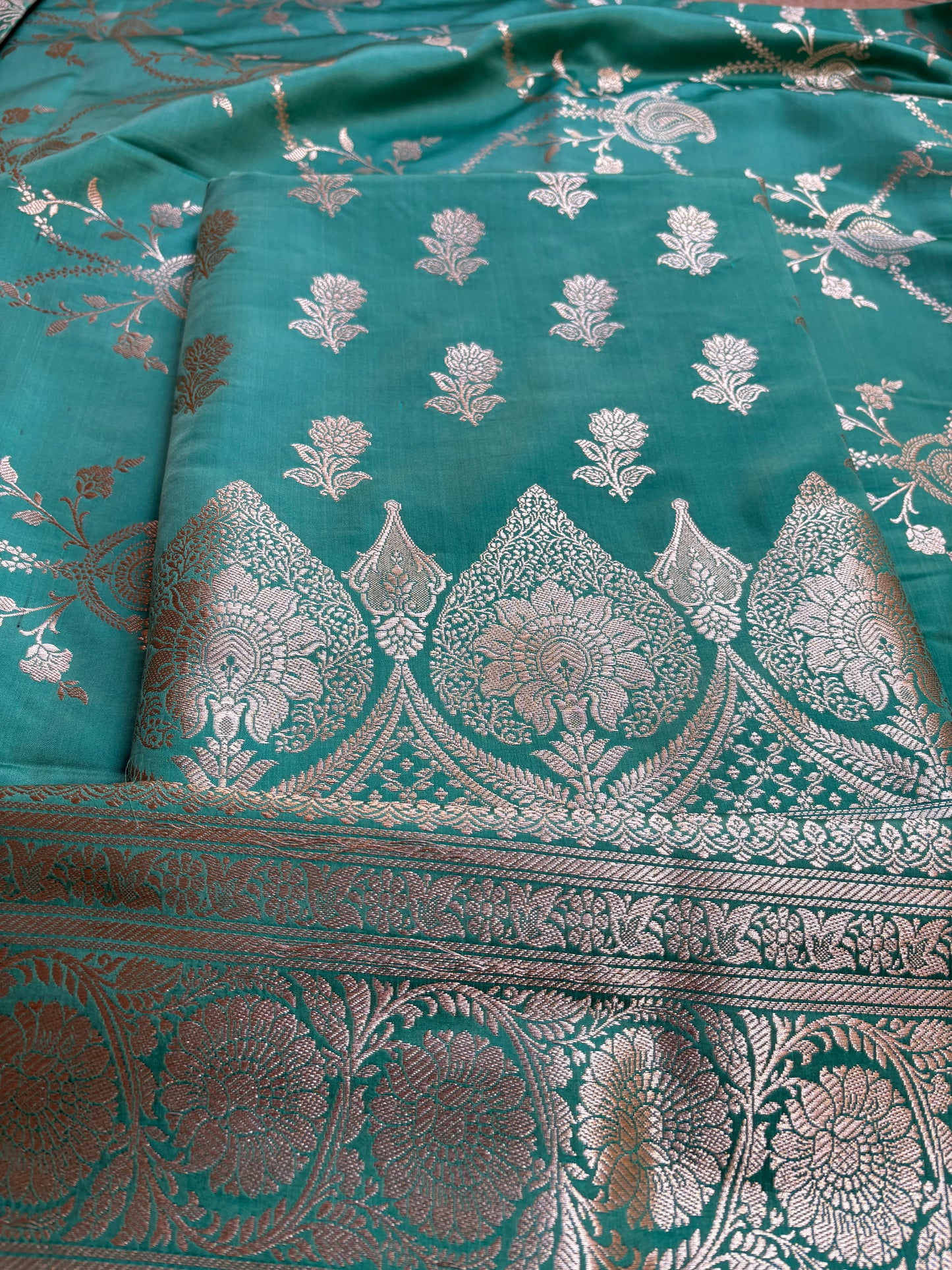 Turq mashru silk 3 piece suit set
