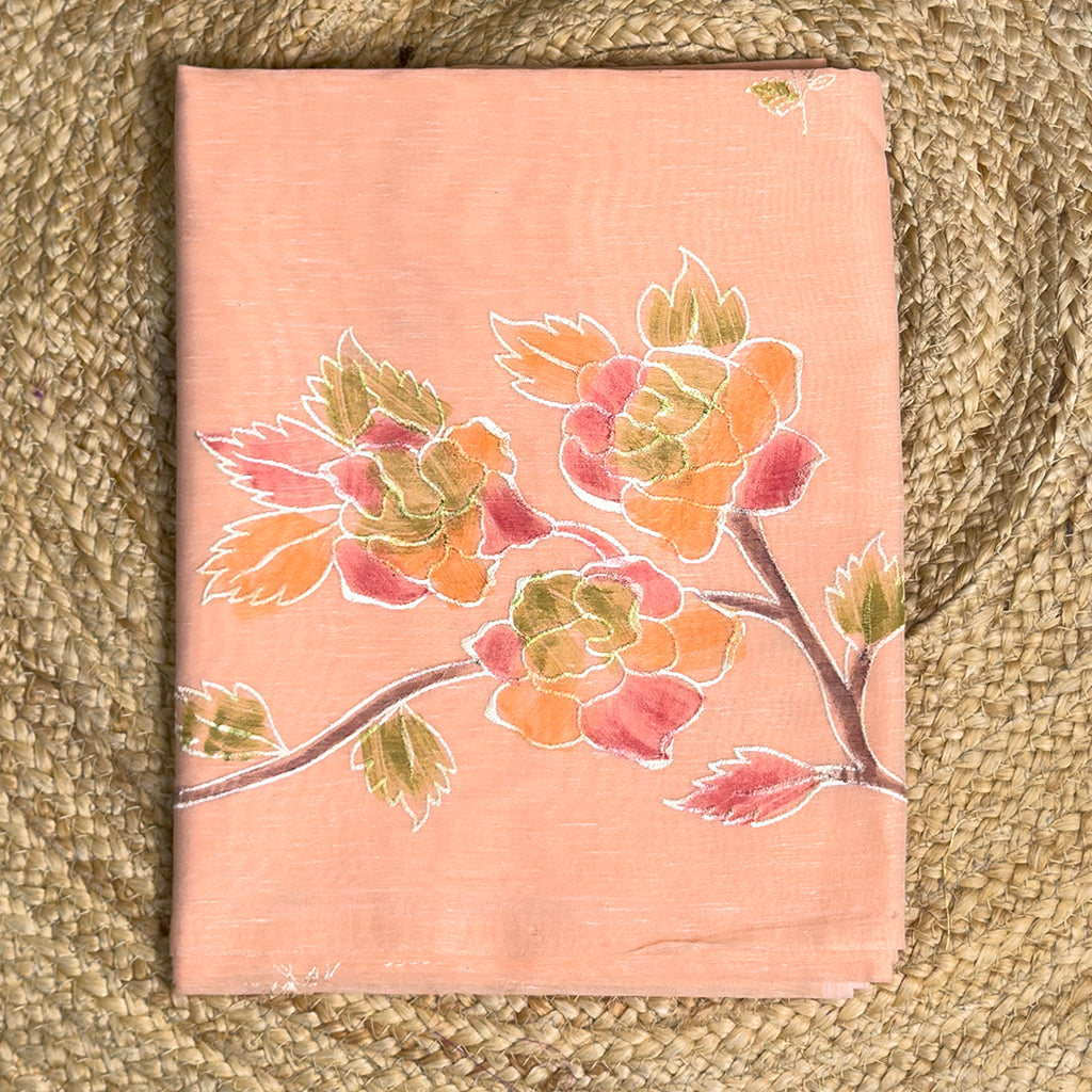 Peach linen cotton suit set
