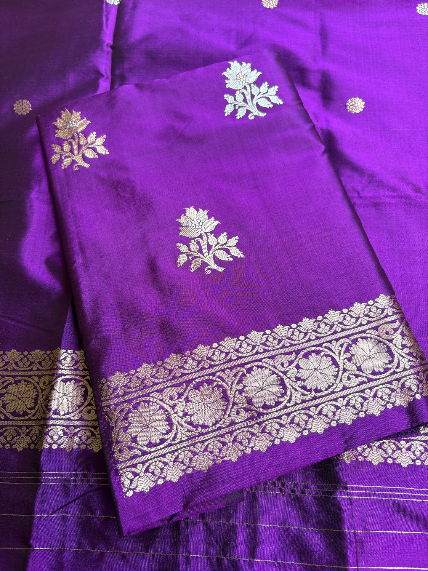Purple Katan by katan silk 3 piece suit set