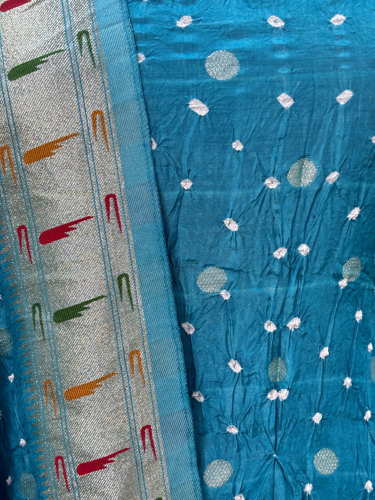 Firozi bandhani suit set