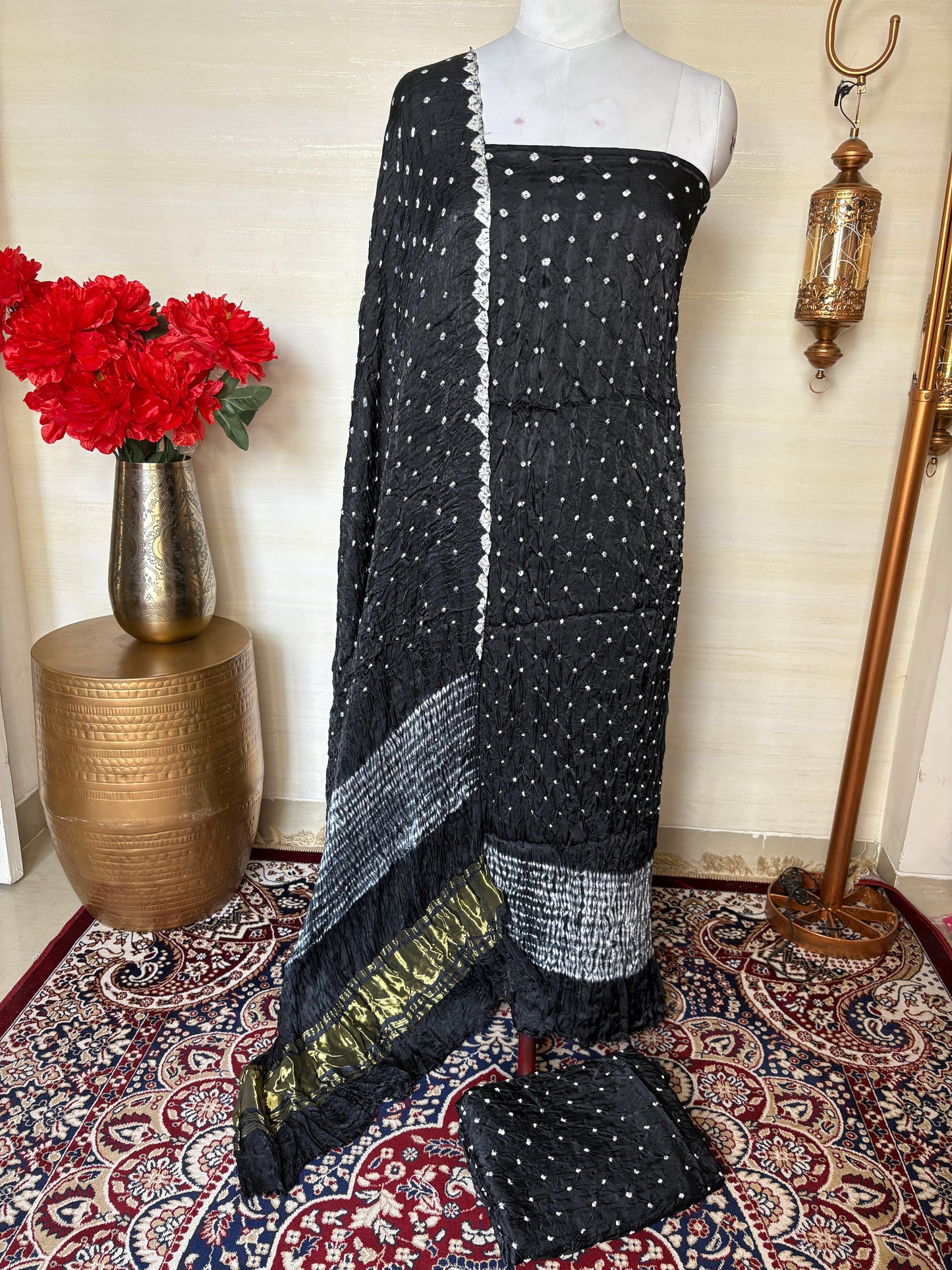 Black Bandhani suit set