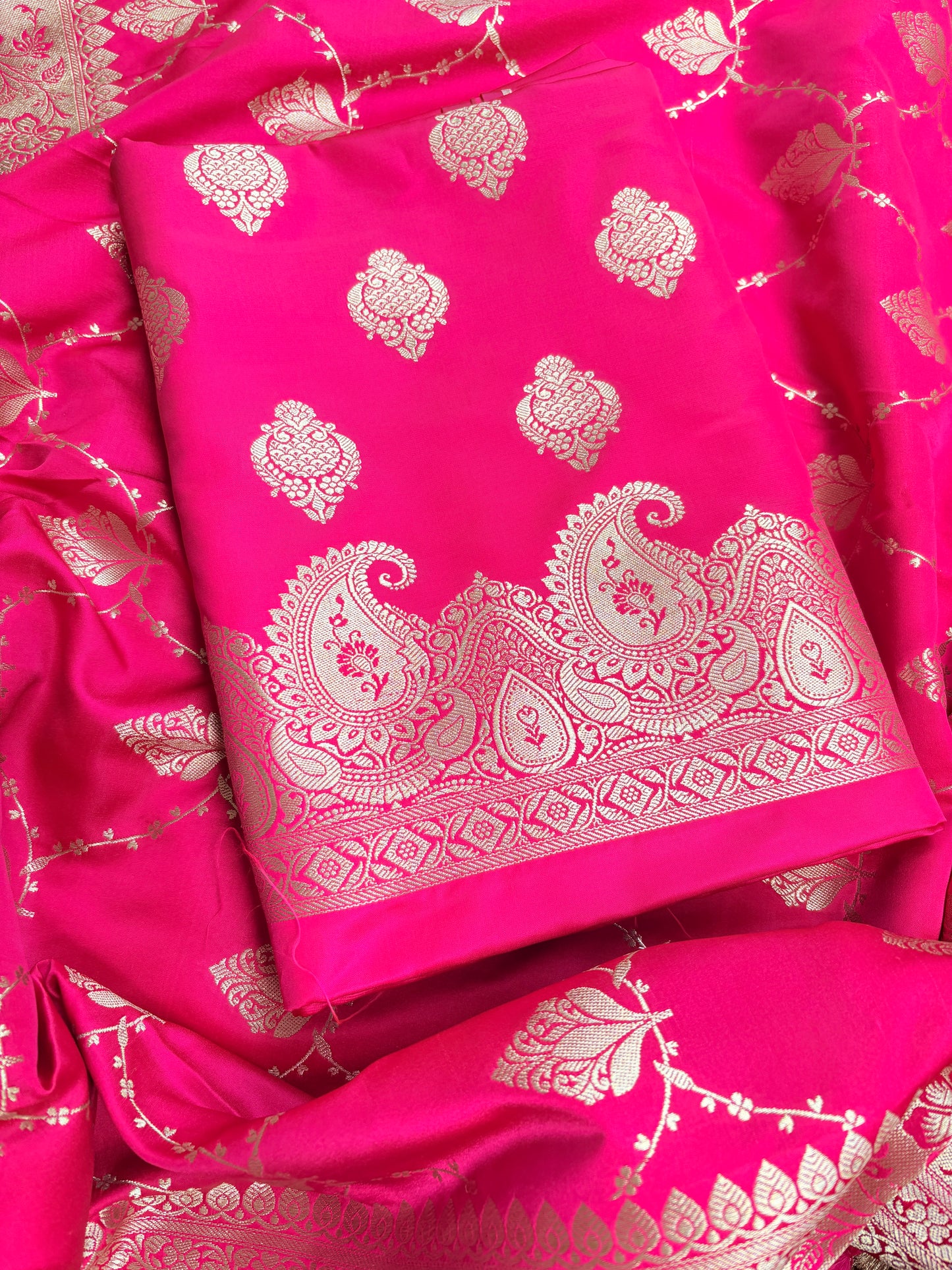Pink mashru silk 3 piece suit set
