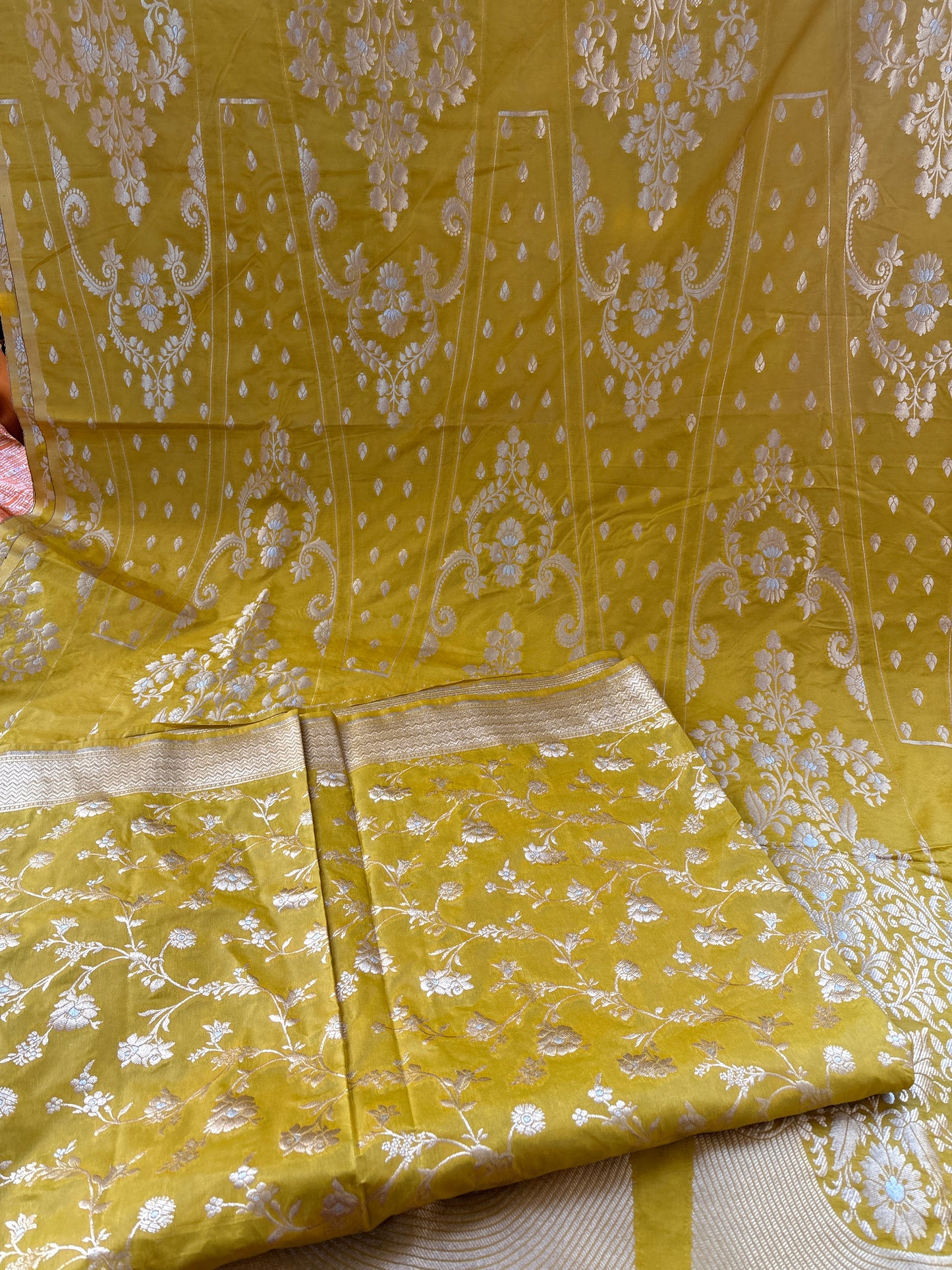 Yellow silk lehanga