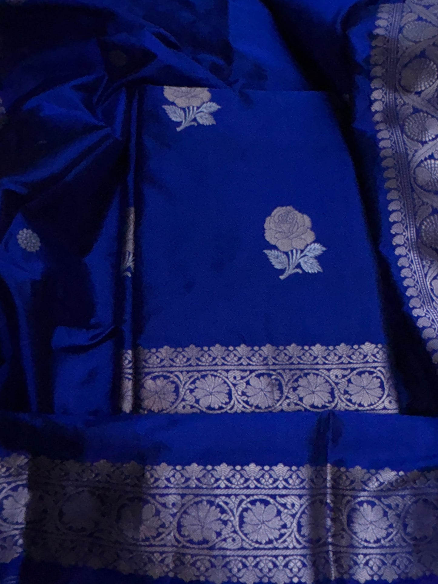 Blue Katan by katan silk 3 piece suit set
