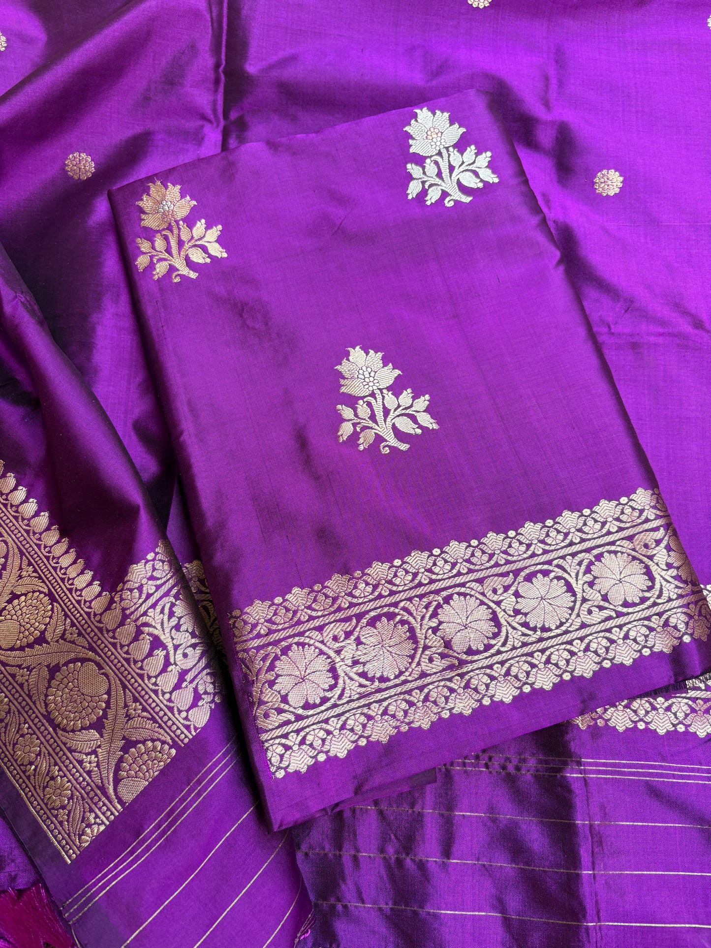 Purple Katan by katan silk 3 piece suit set