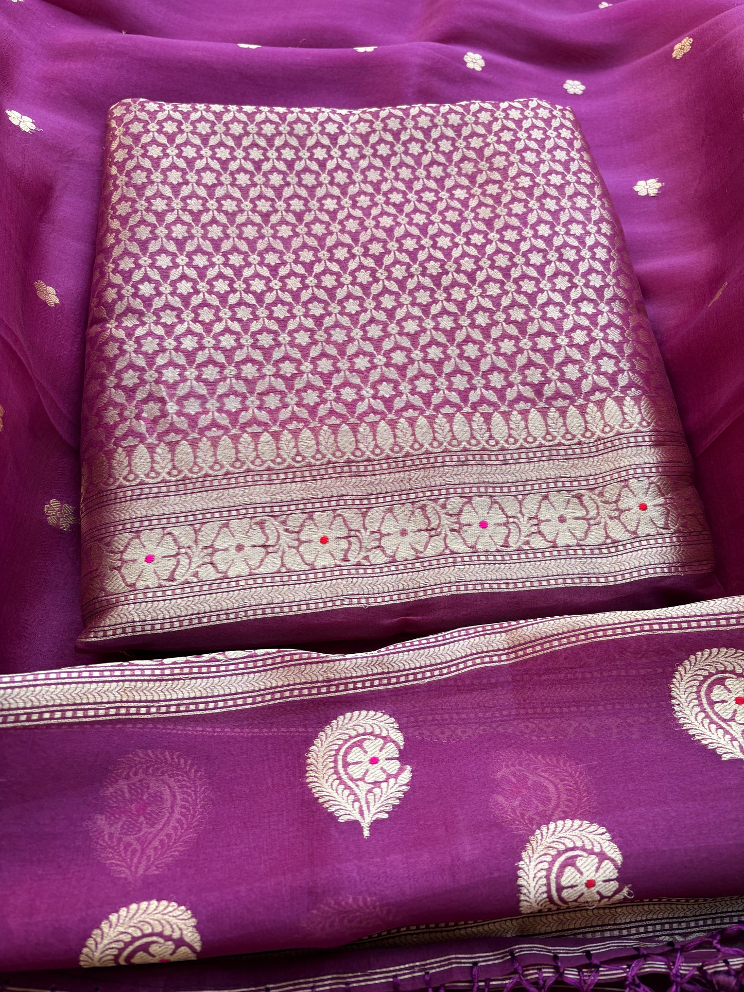 Purple kora brocade exclusive suit set