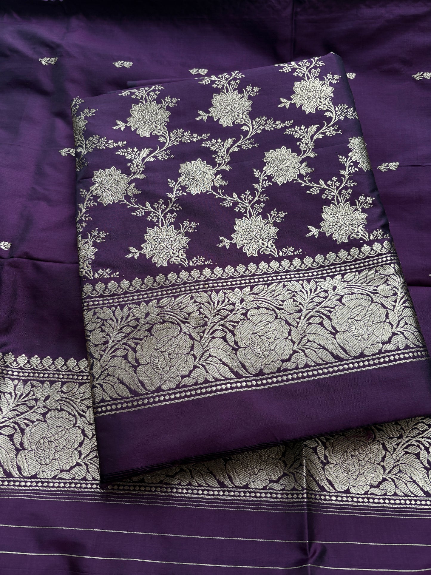 Purple katan by katan silk suit set