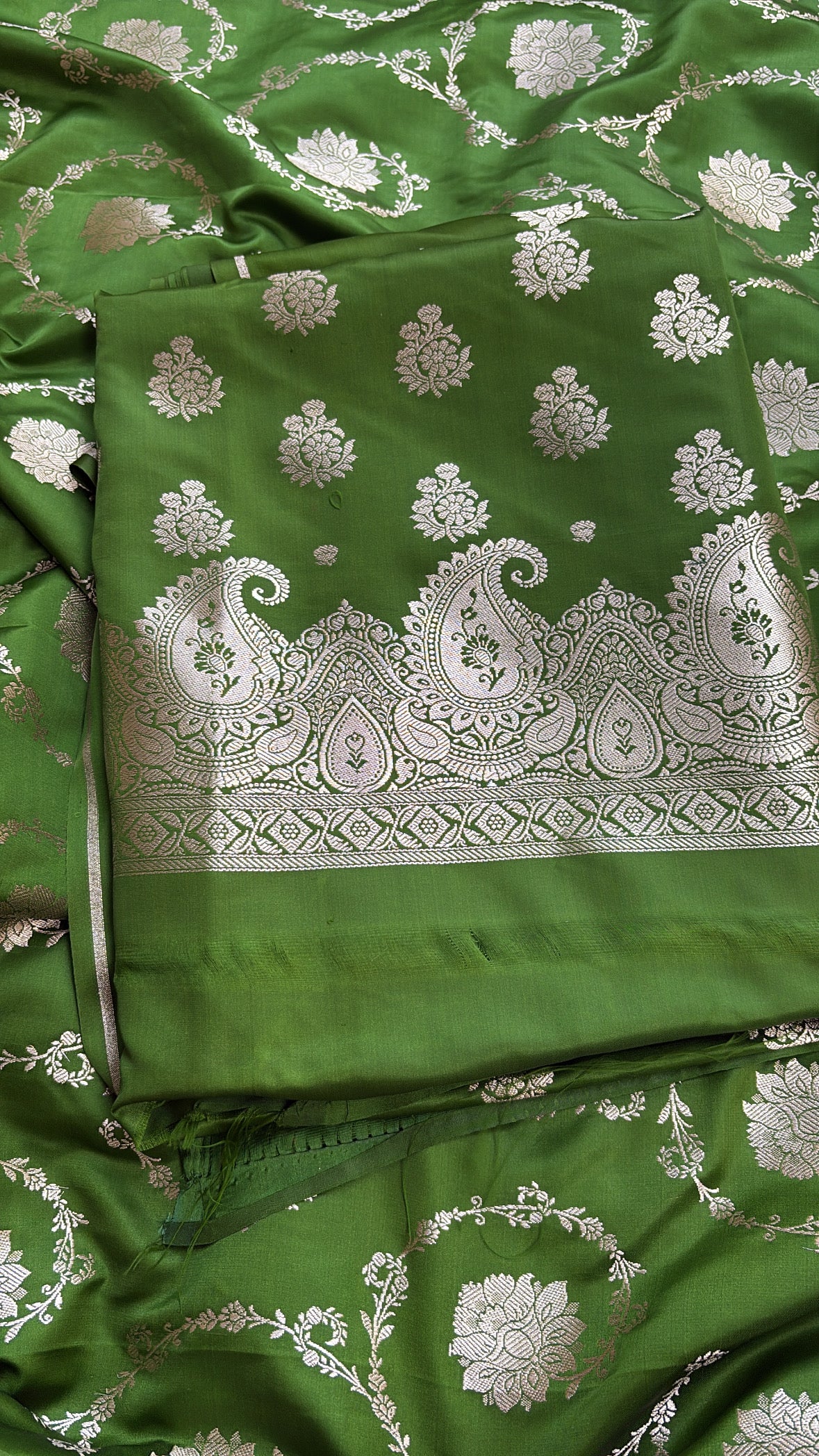 Green mashru silk 3 piece suit set