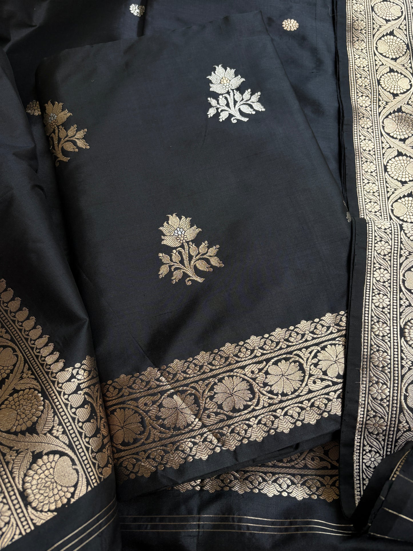 Black katan by katan sona rupa 3 piece suit set