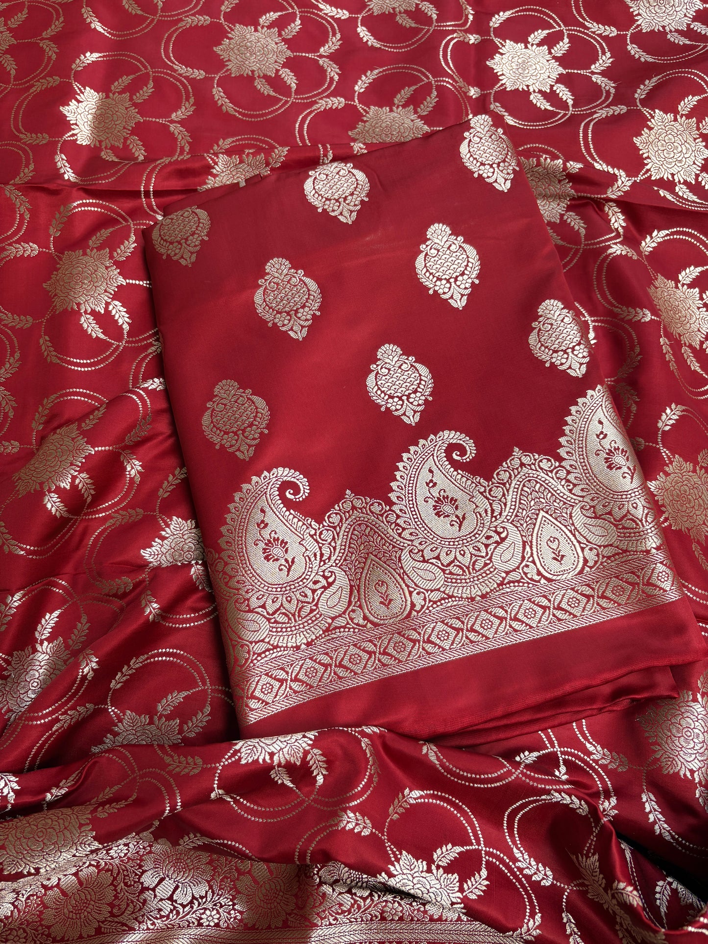 Wine mashru silk suit set