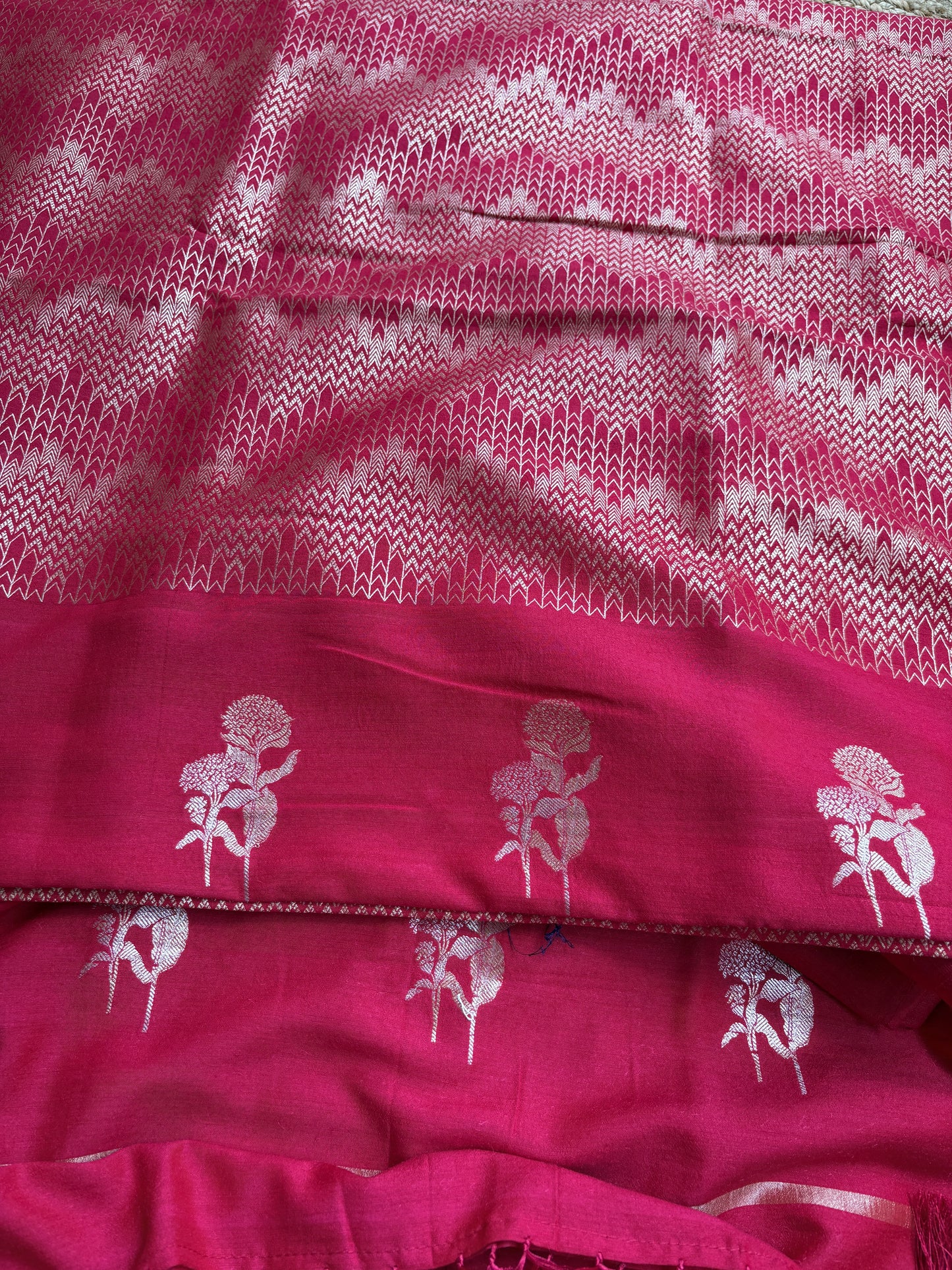 Red moonga silk suit set