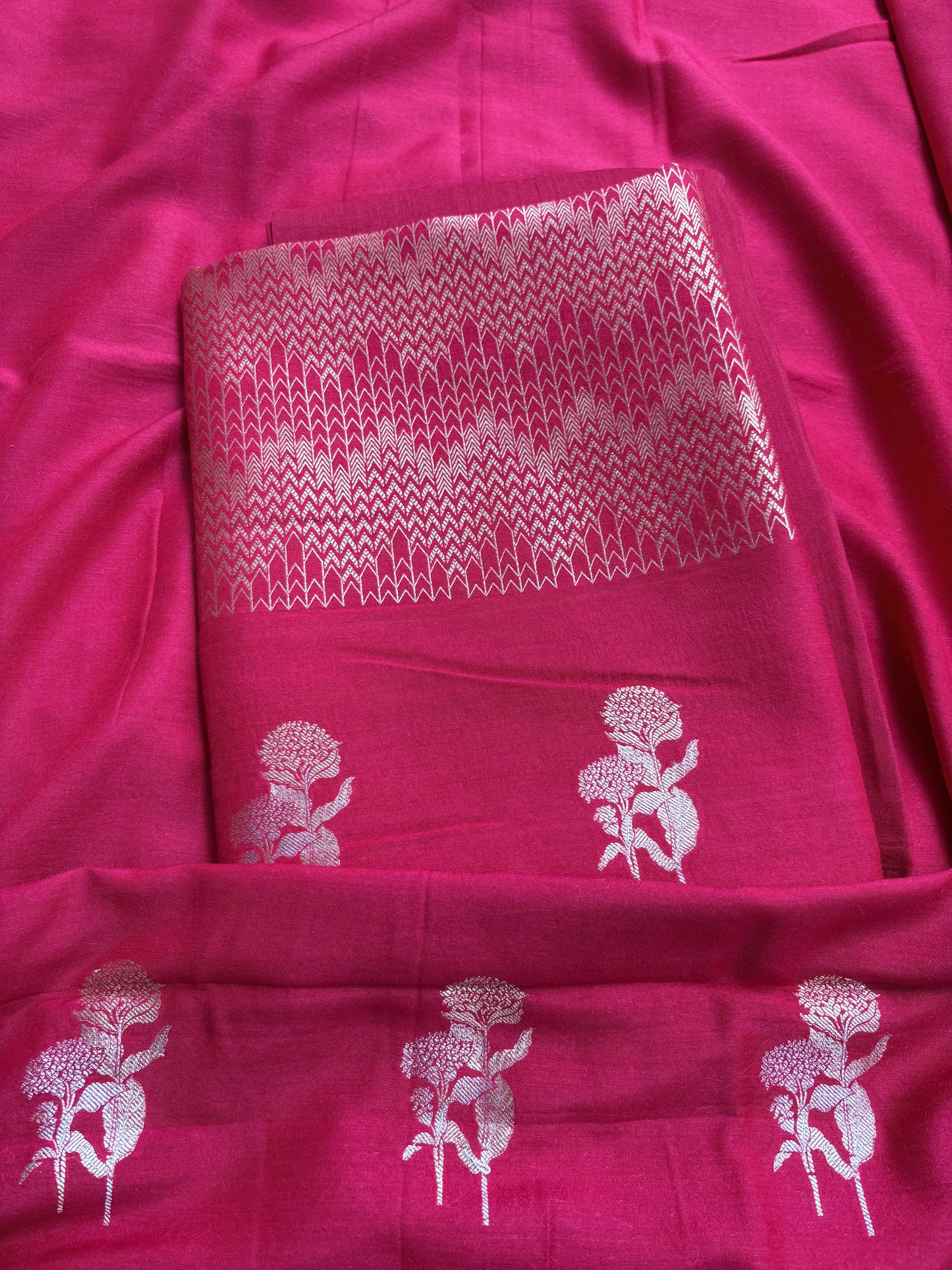 Red moonga silk suit set