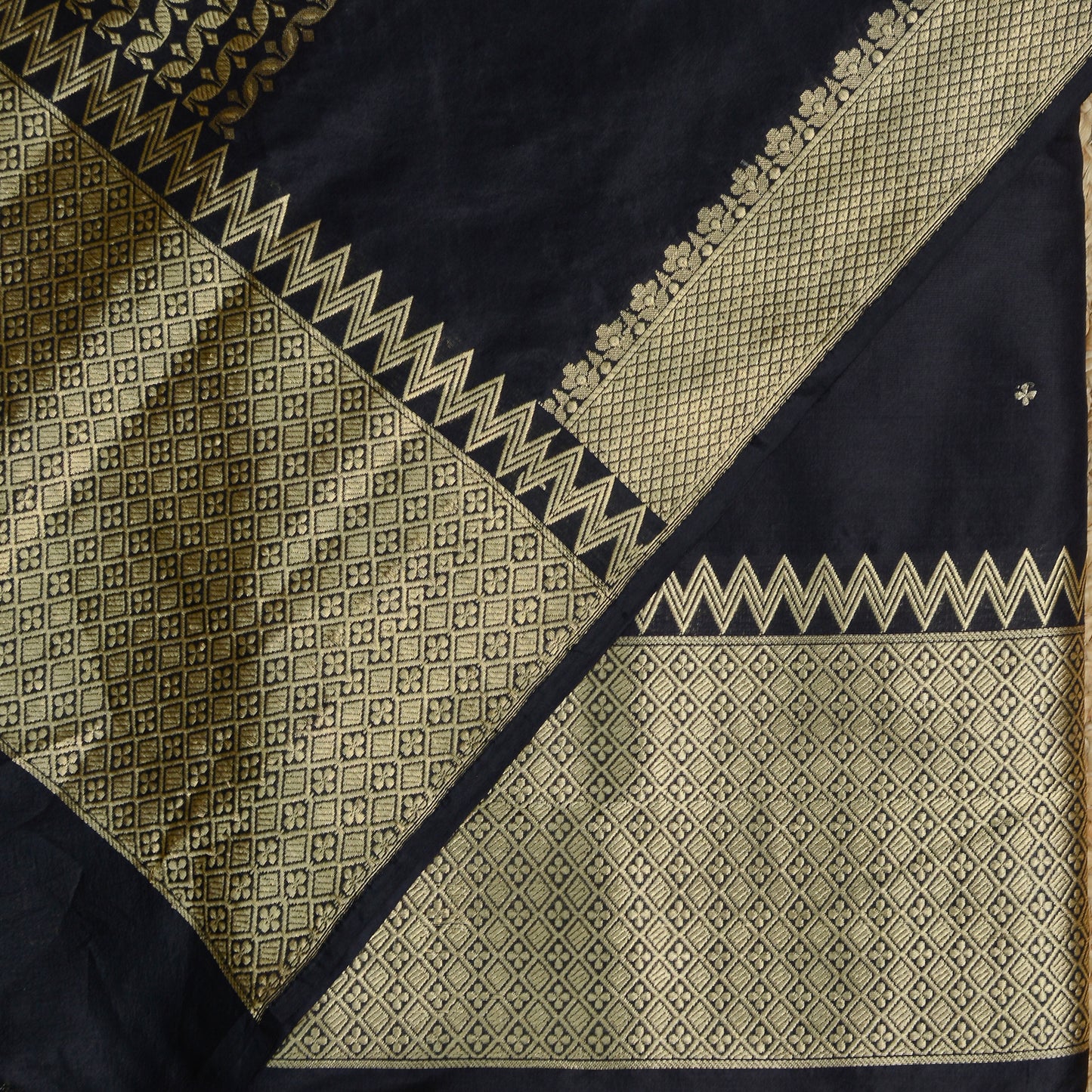 Black Katan by katan silk kadhwa suit set