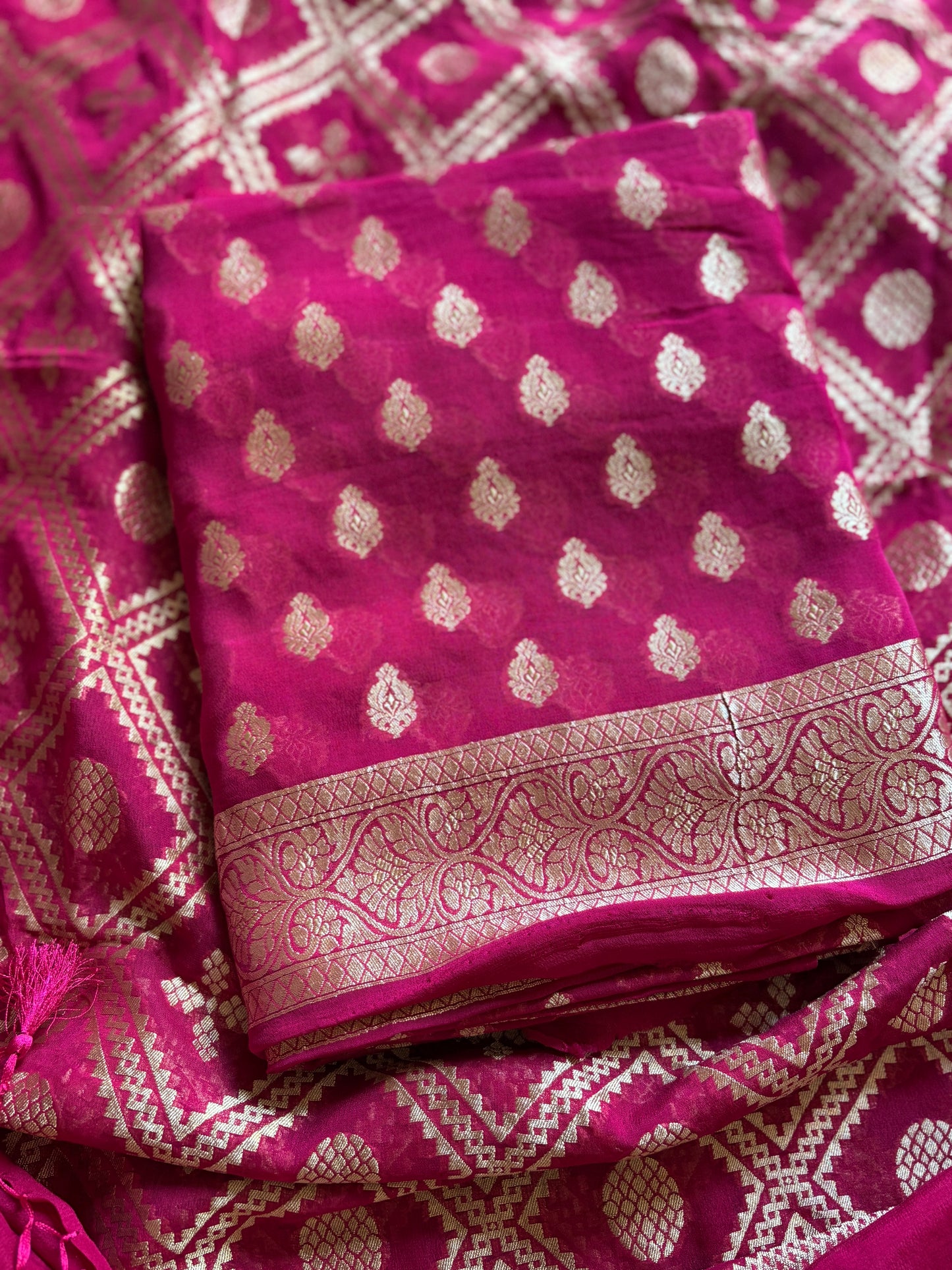 Pink Khaddi georgette suit set