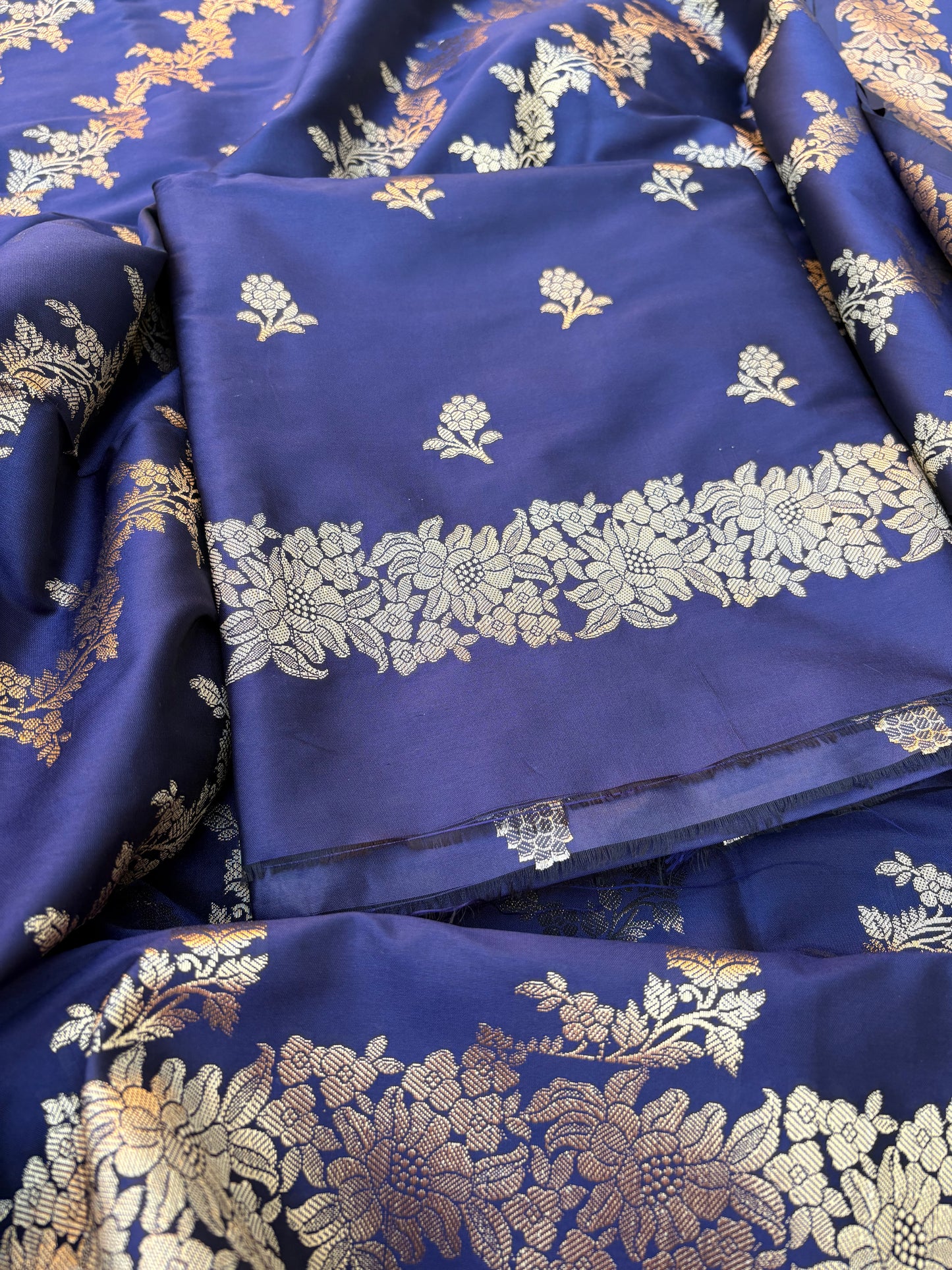 Blue premium silk 3 piece suit set