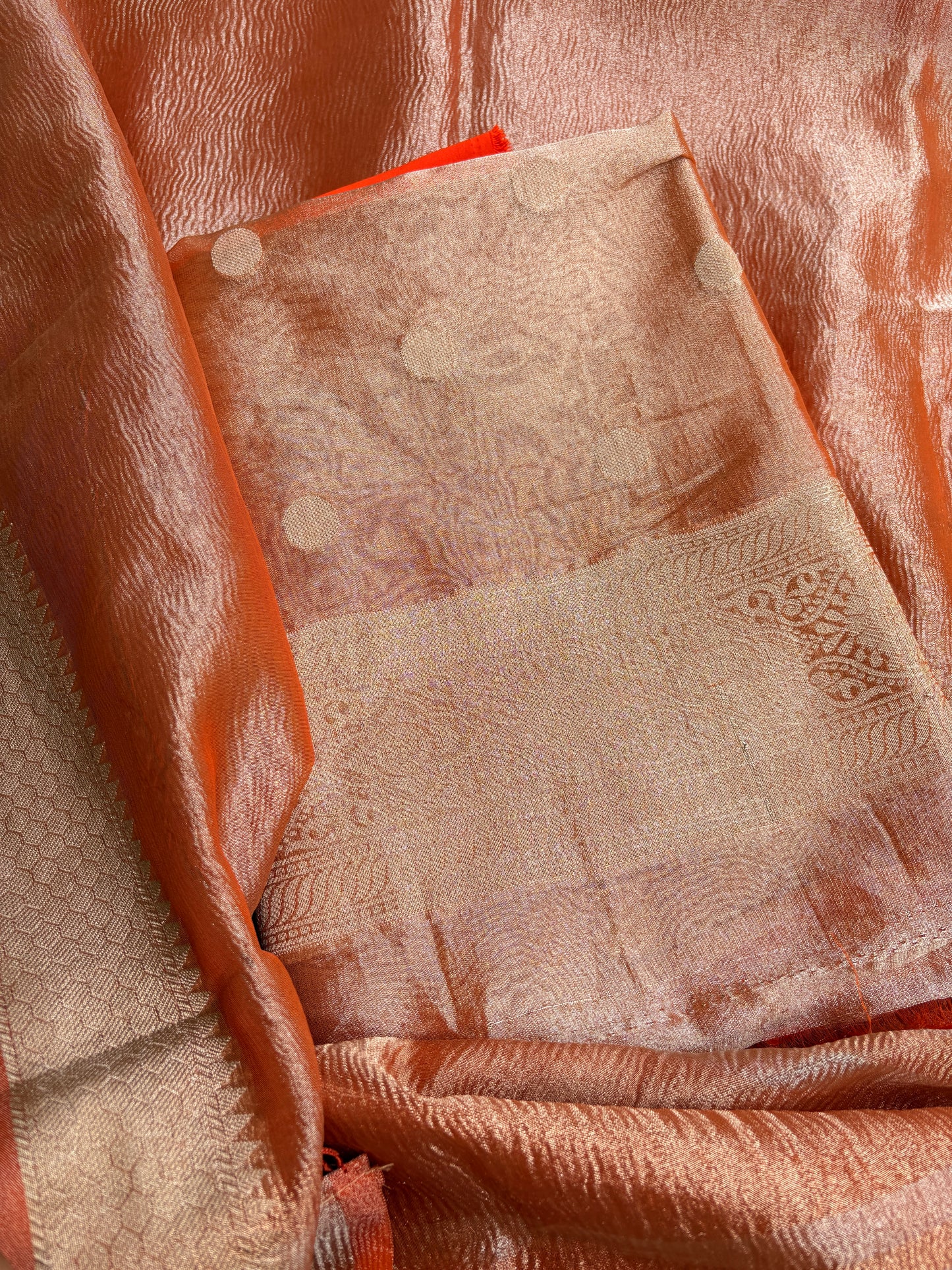 Orange tissue 3 piece suit set