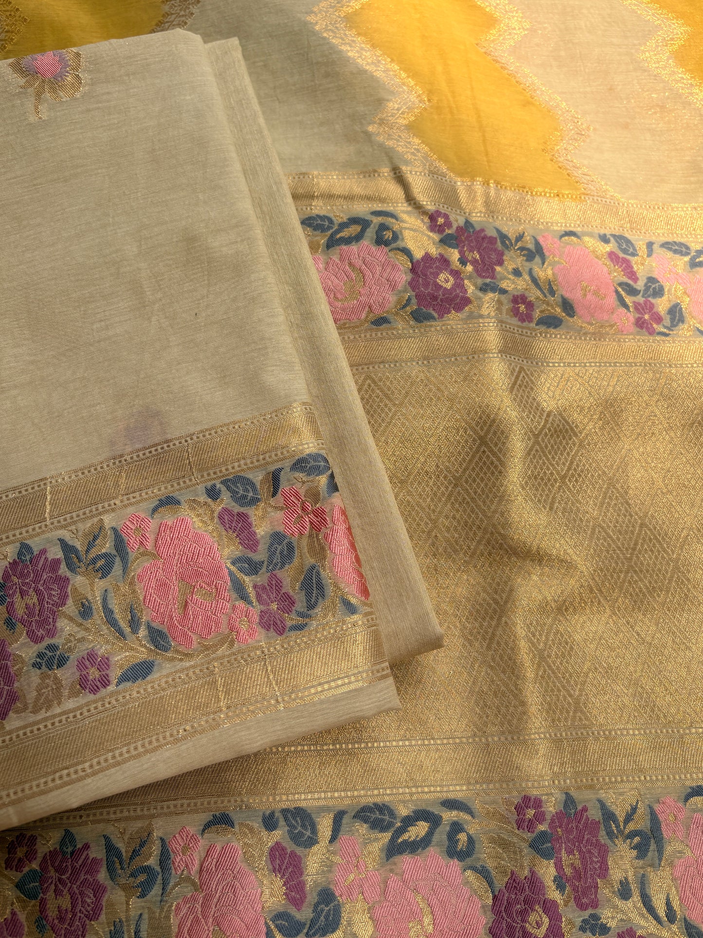 Khadi color Chanderi cotton meenadar suit set