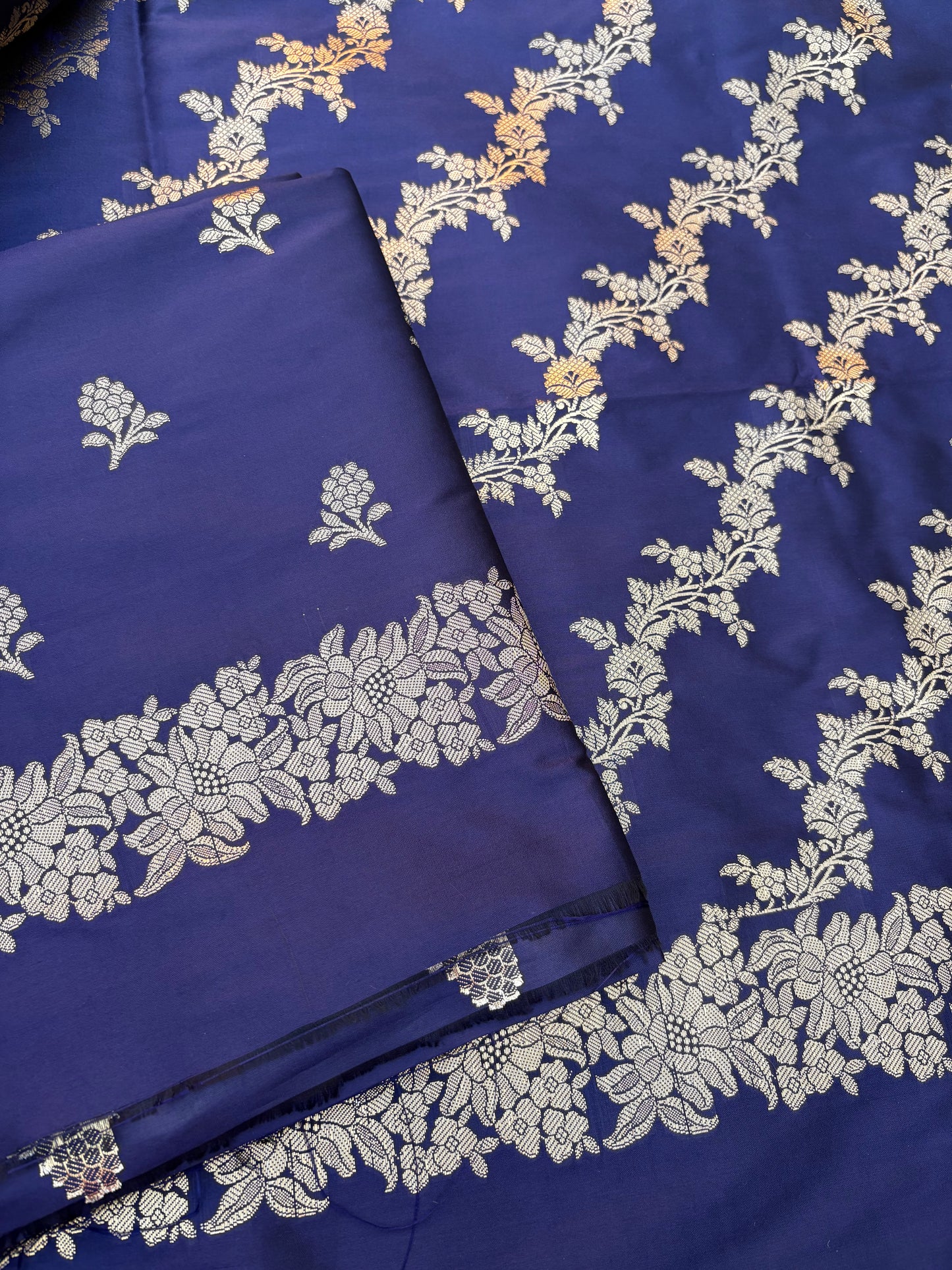 Blue premium silk 3 piece suit set