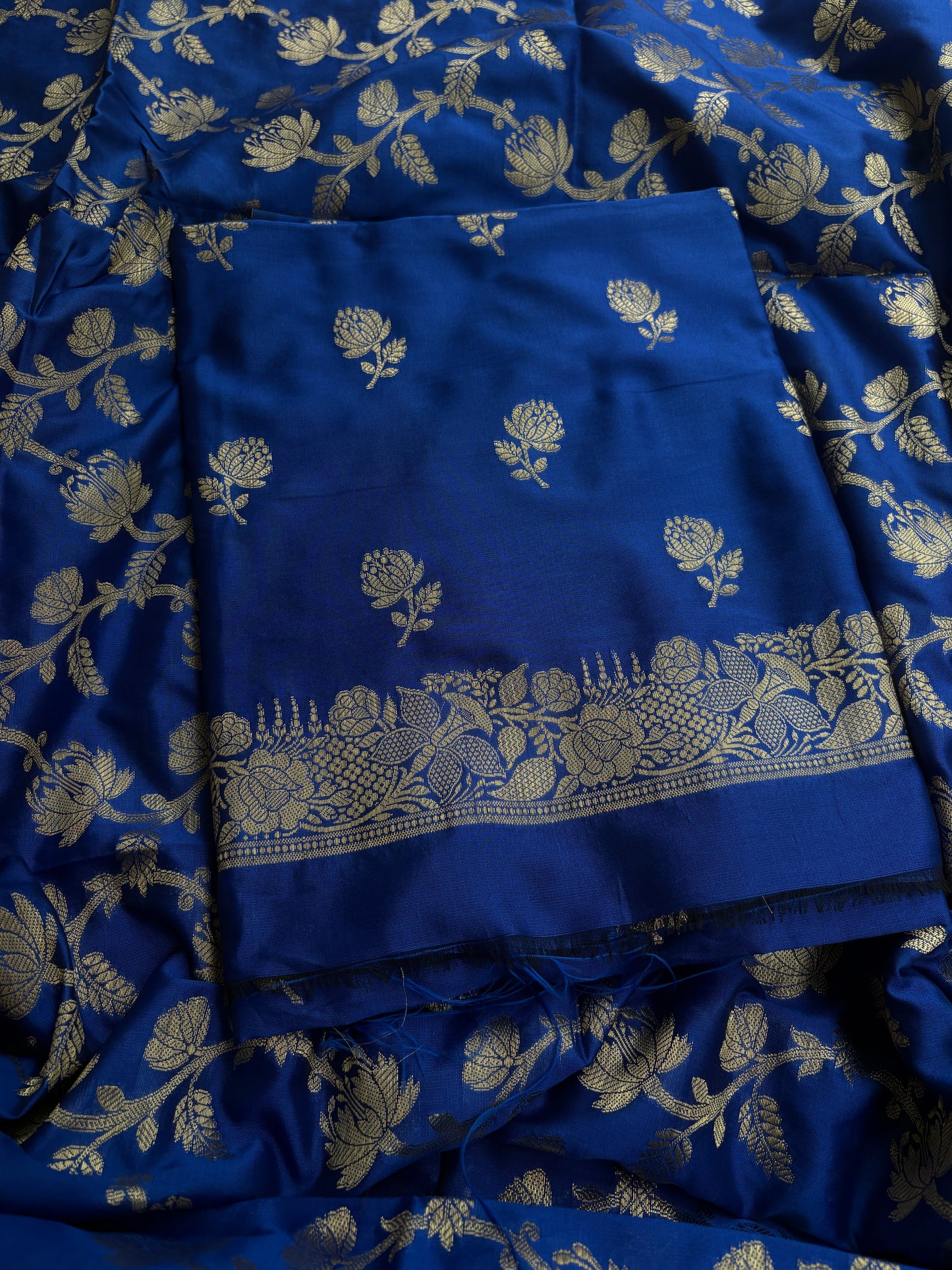 Blue premium Banarasi 3 piece suit set