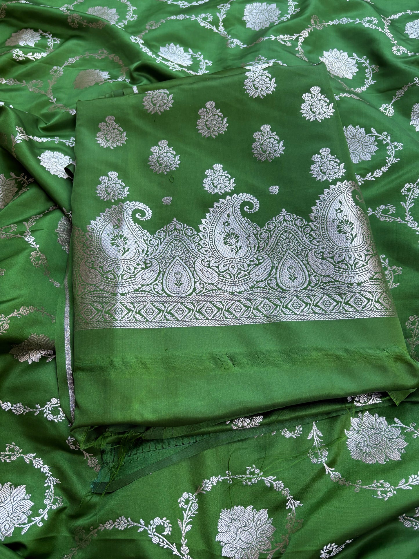 Green mashru silk 3 piece suit set