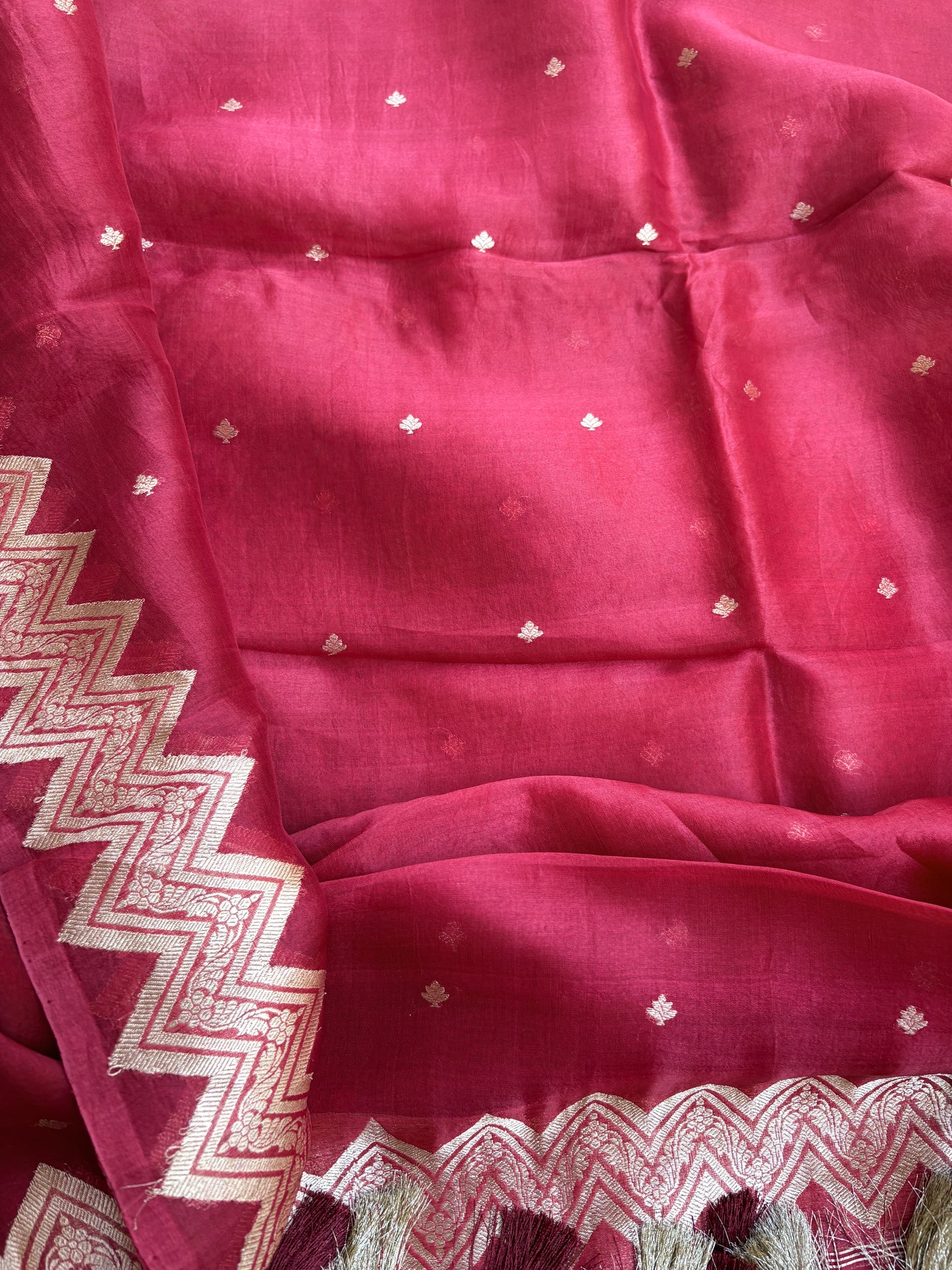 Red maroon Chiniya kora suit set