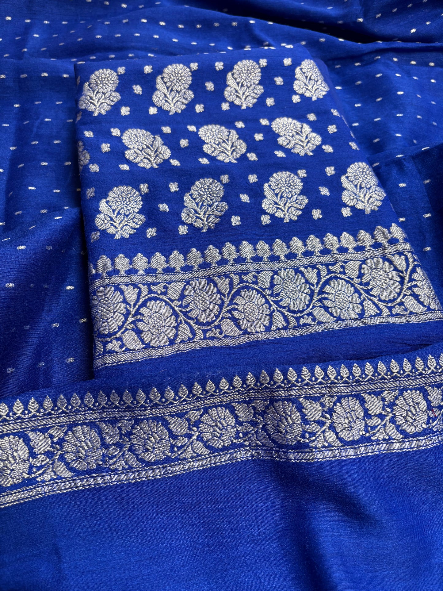 Blue moonga chiffon 3 piece suit set