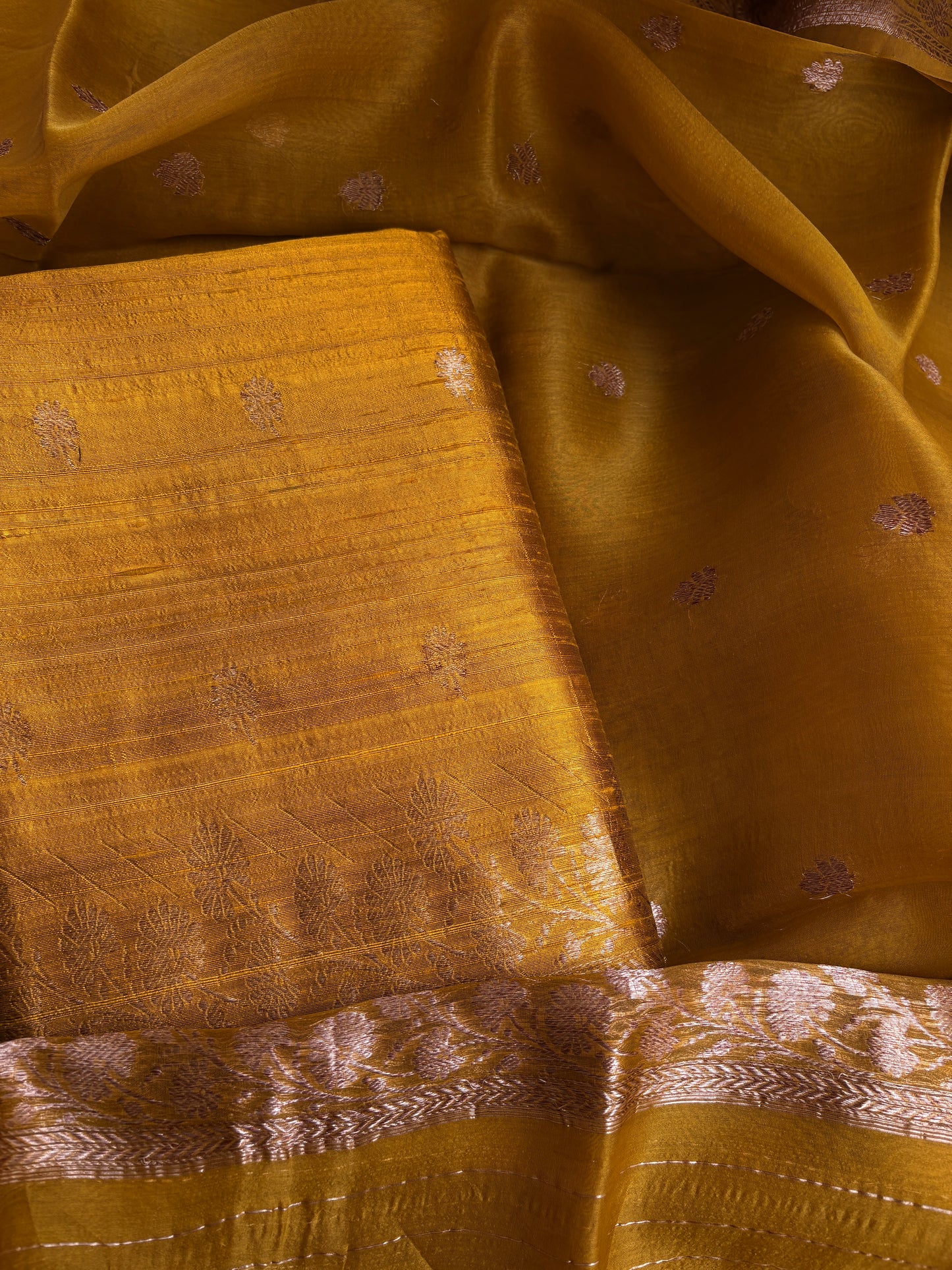 Raw silk kadhwa suit set