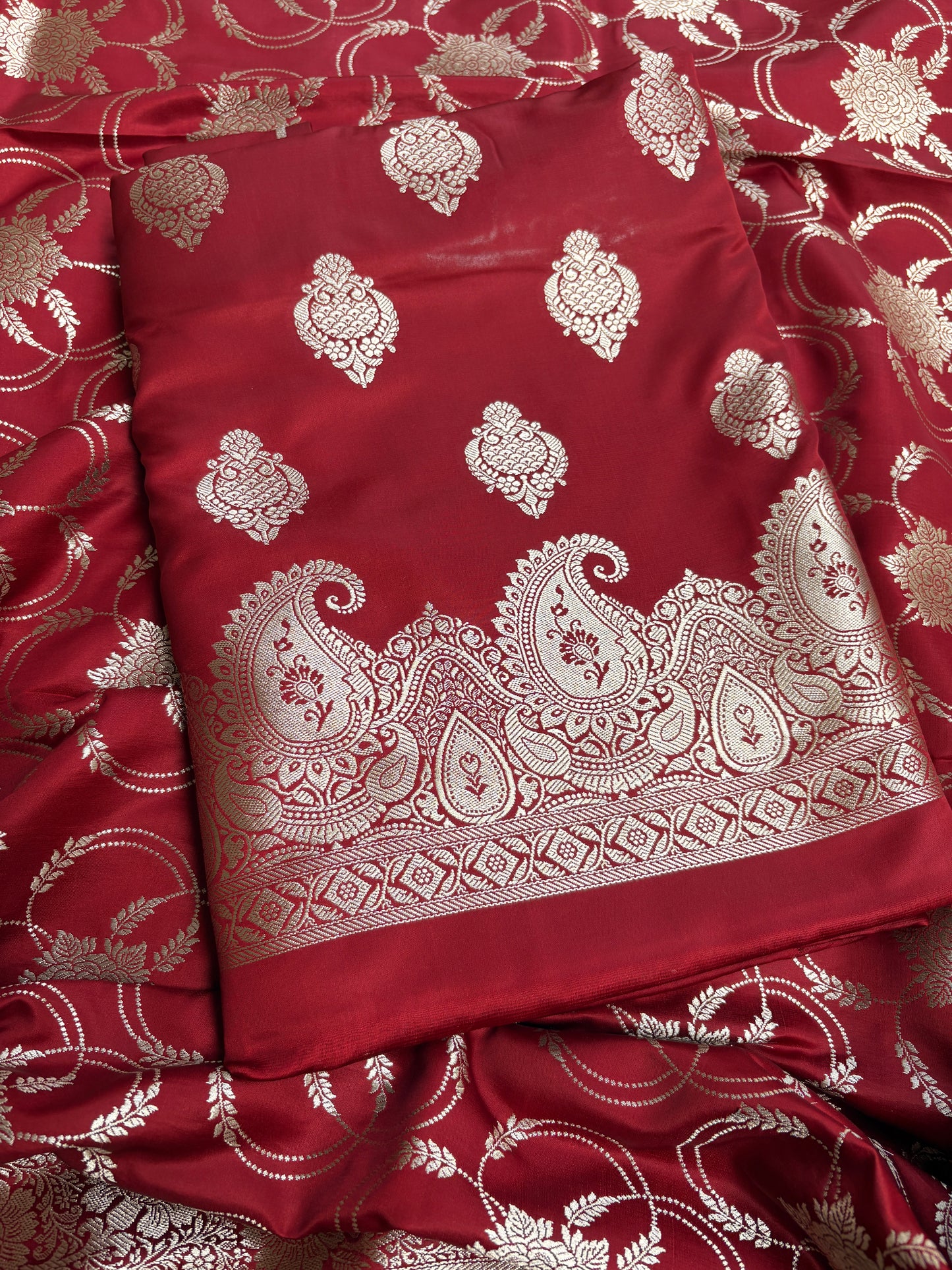 Wine mashru silk suit set