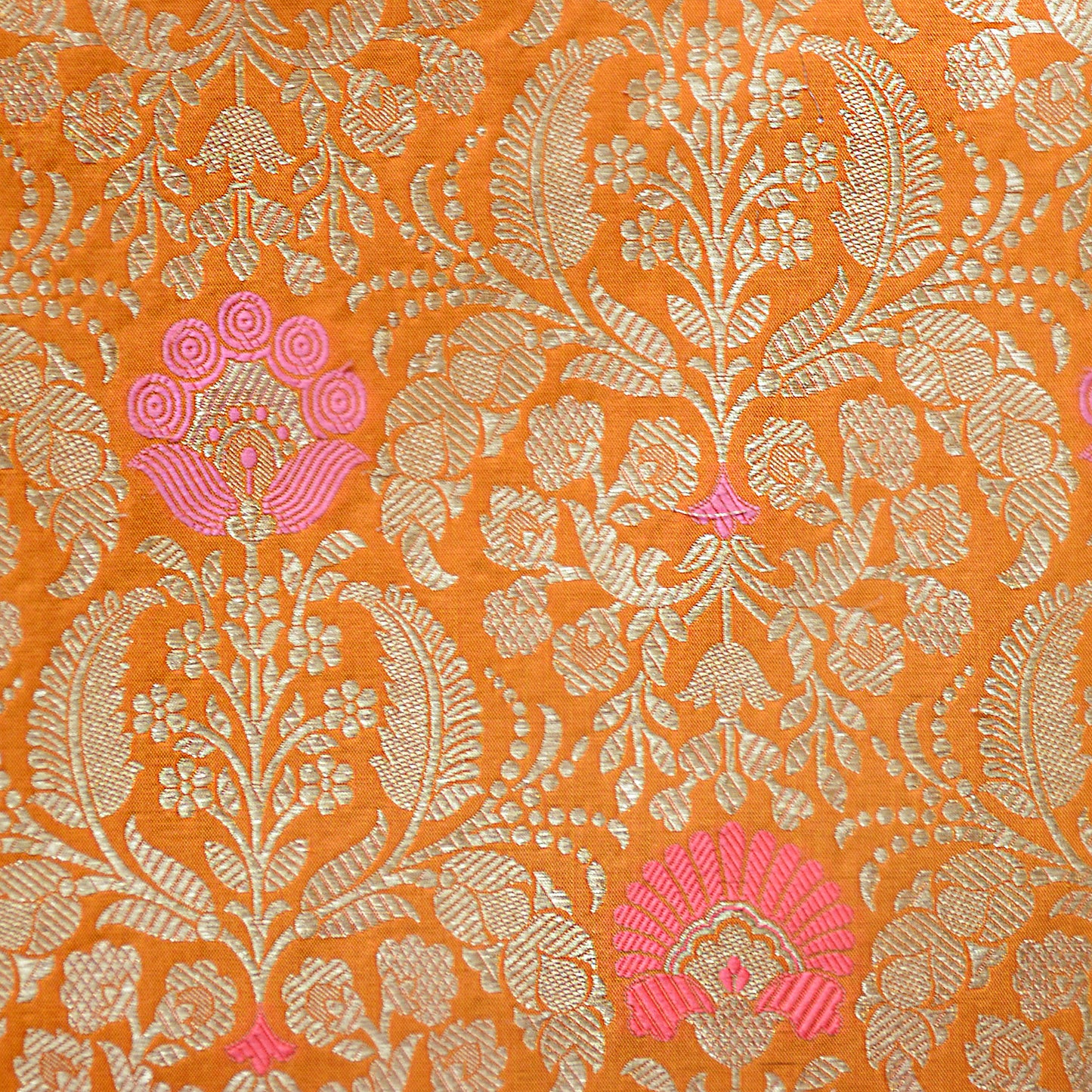 Orange katan silk fabric