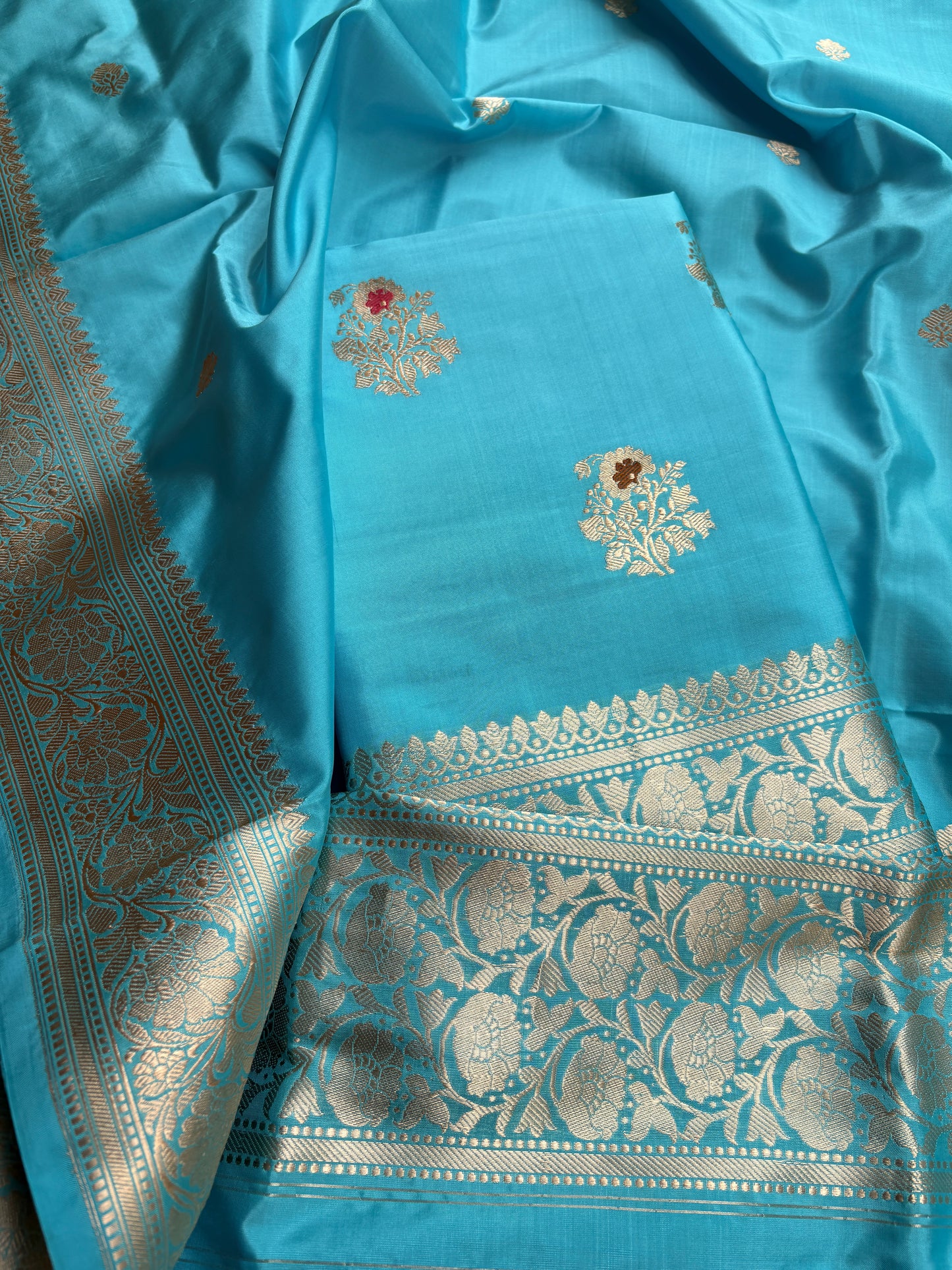 Blue katan by katan kadhwa meenadar suit set