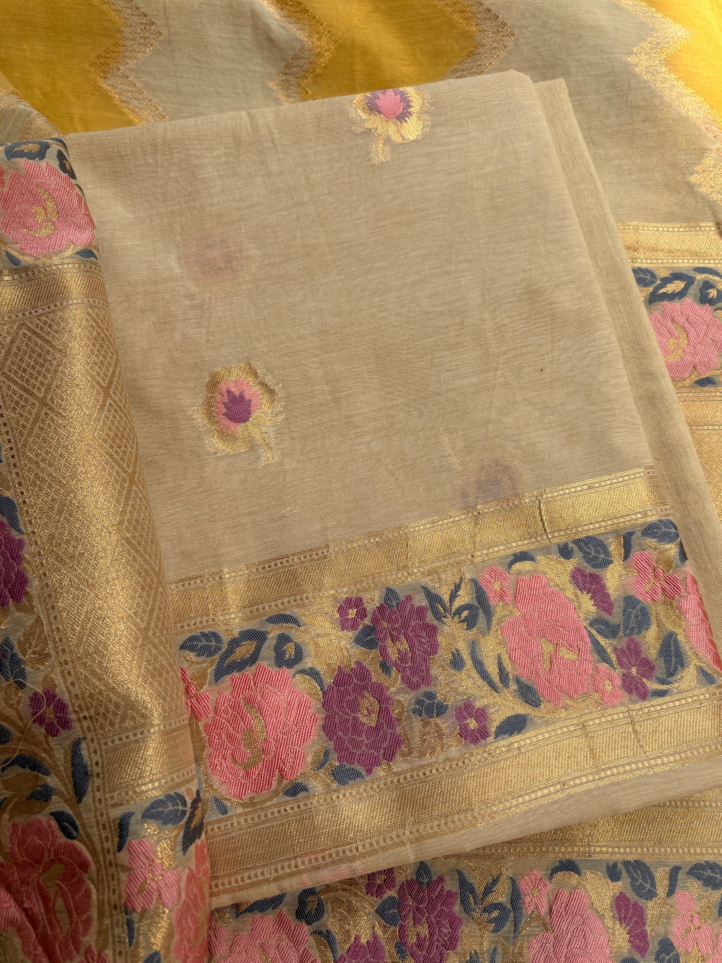 Khadi color Chanderi cotton meenadar suit set