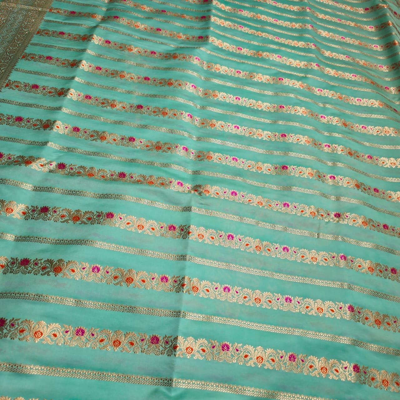 Mashru silk hand crafted meenadar saree.