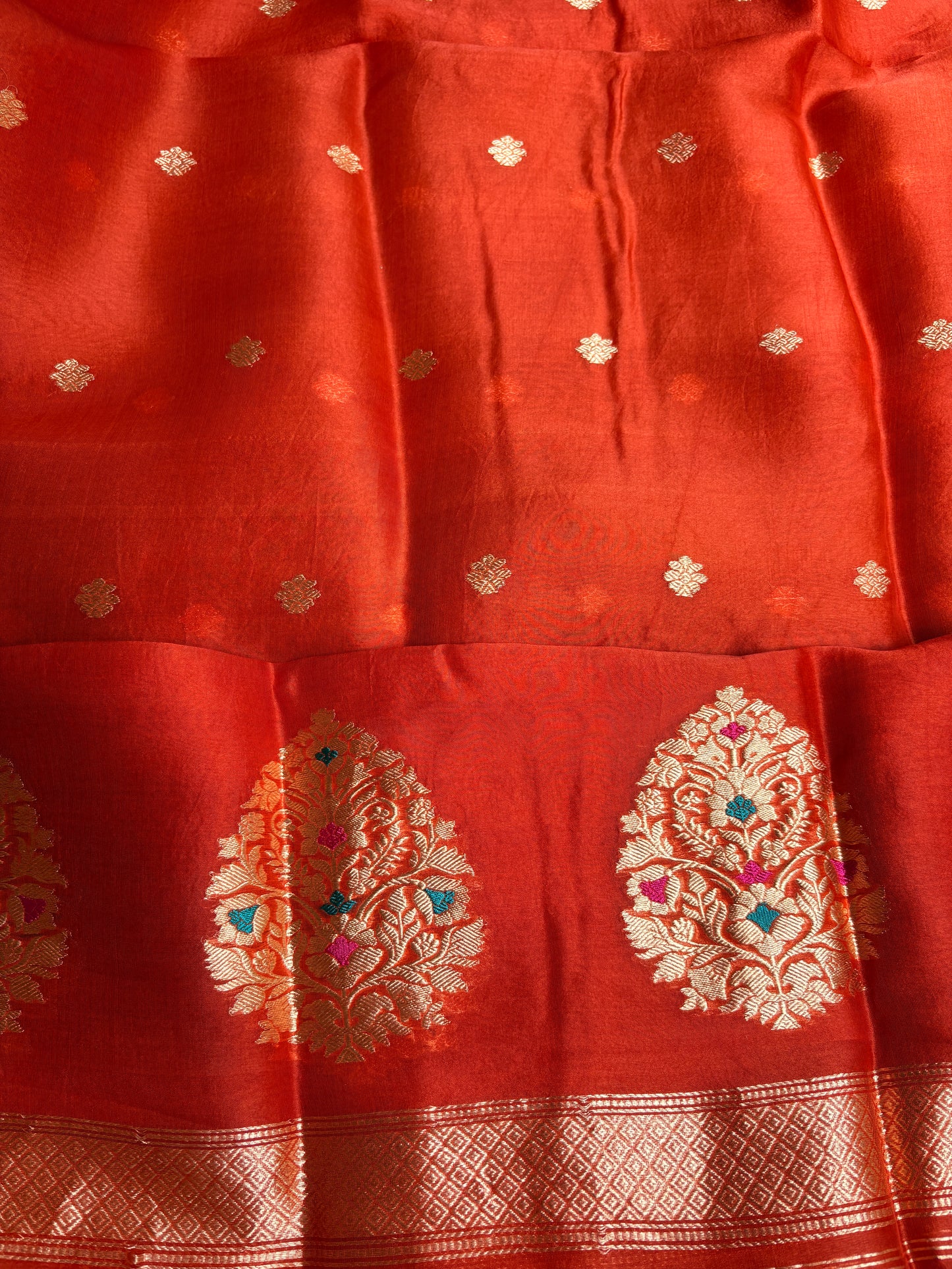 Rust kora kadhwa meenadar suit set