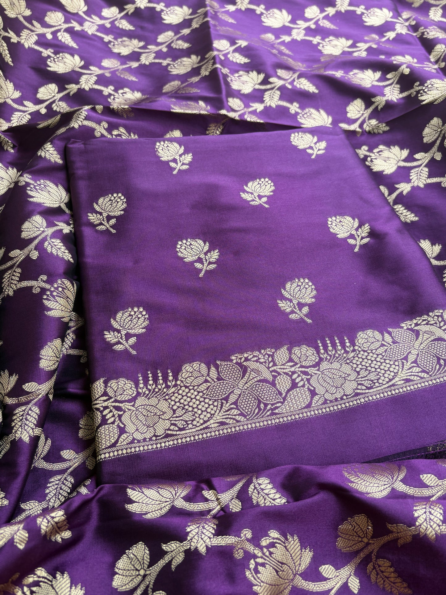 Purple Premium silk 3 piece suit set