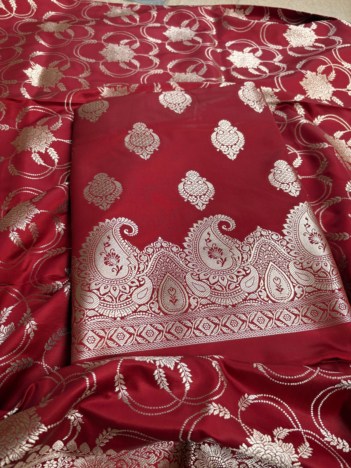 Wine mashru silk suit set