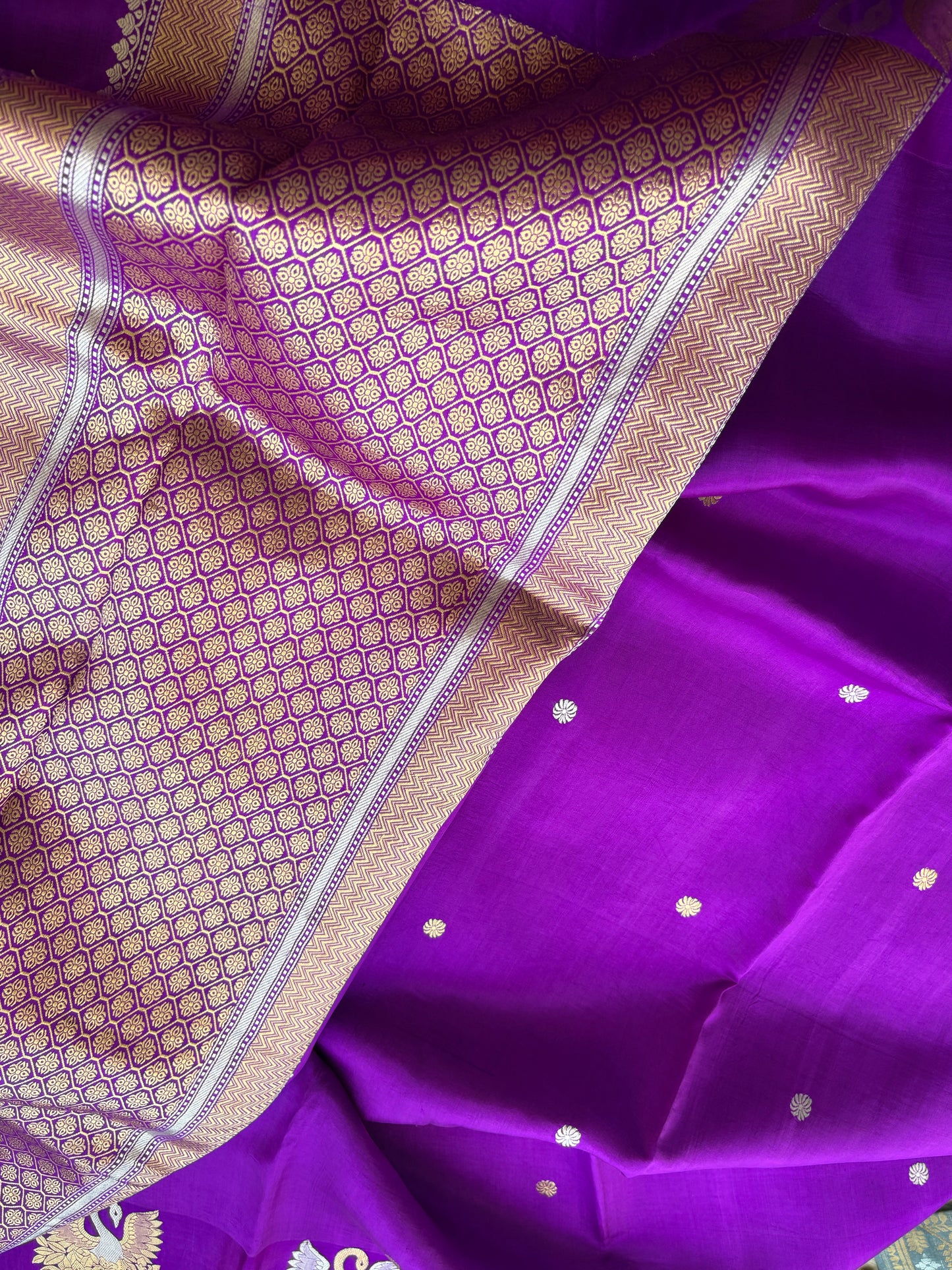 Purple mango silk kadhwa suit set