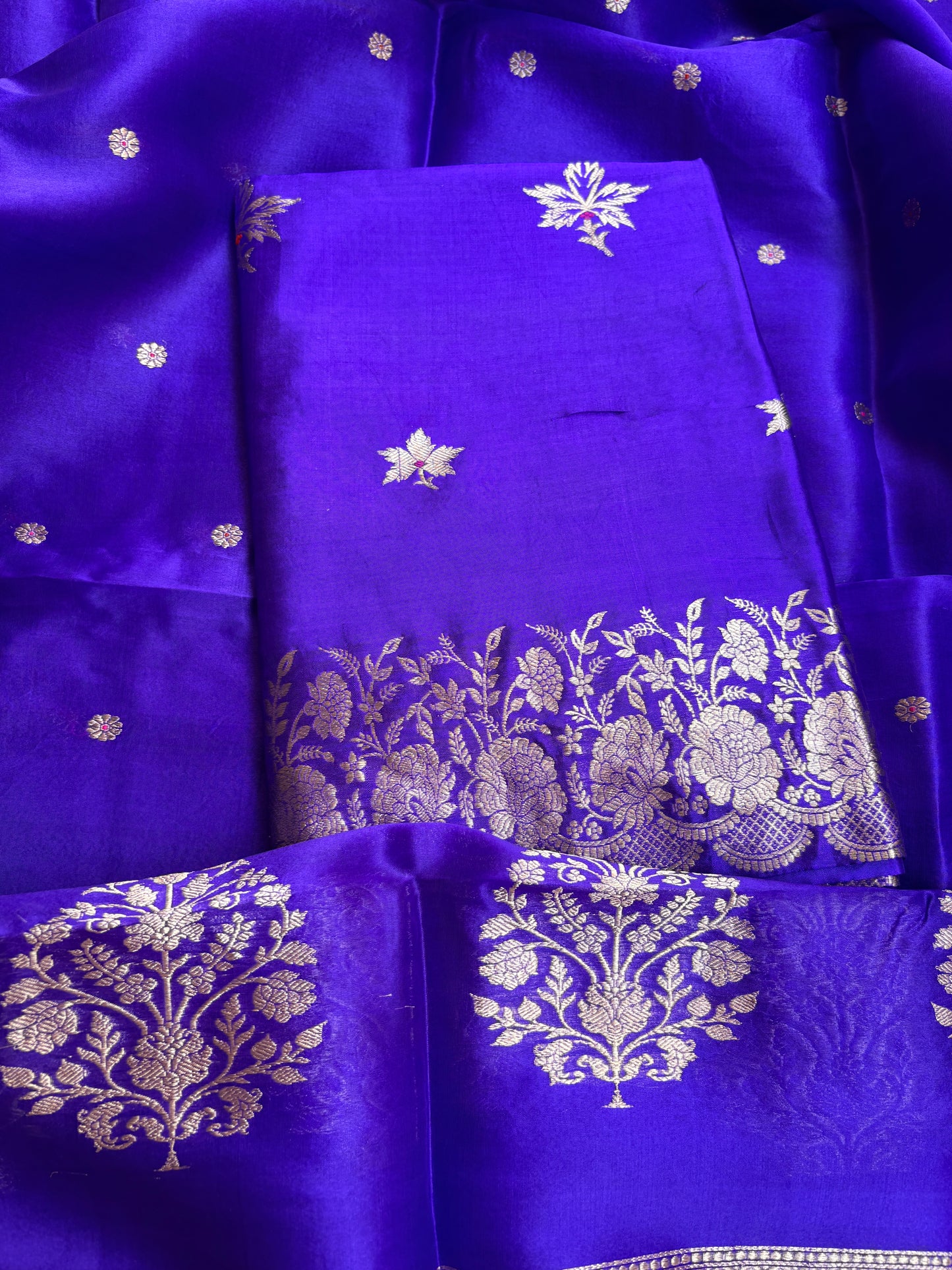 Purple mango silk 3 piece suit set