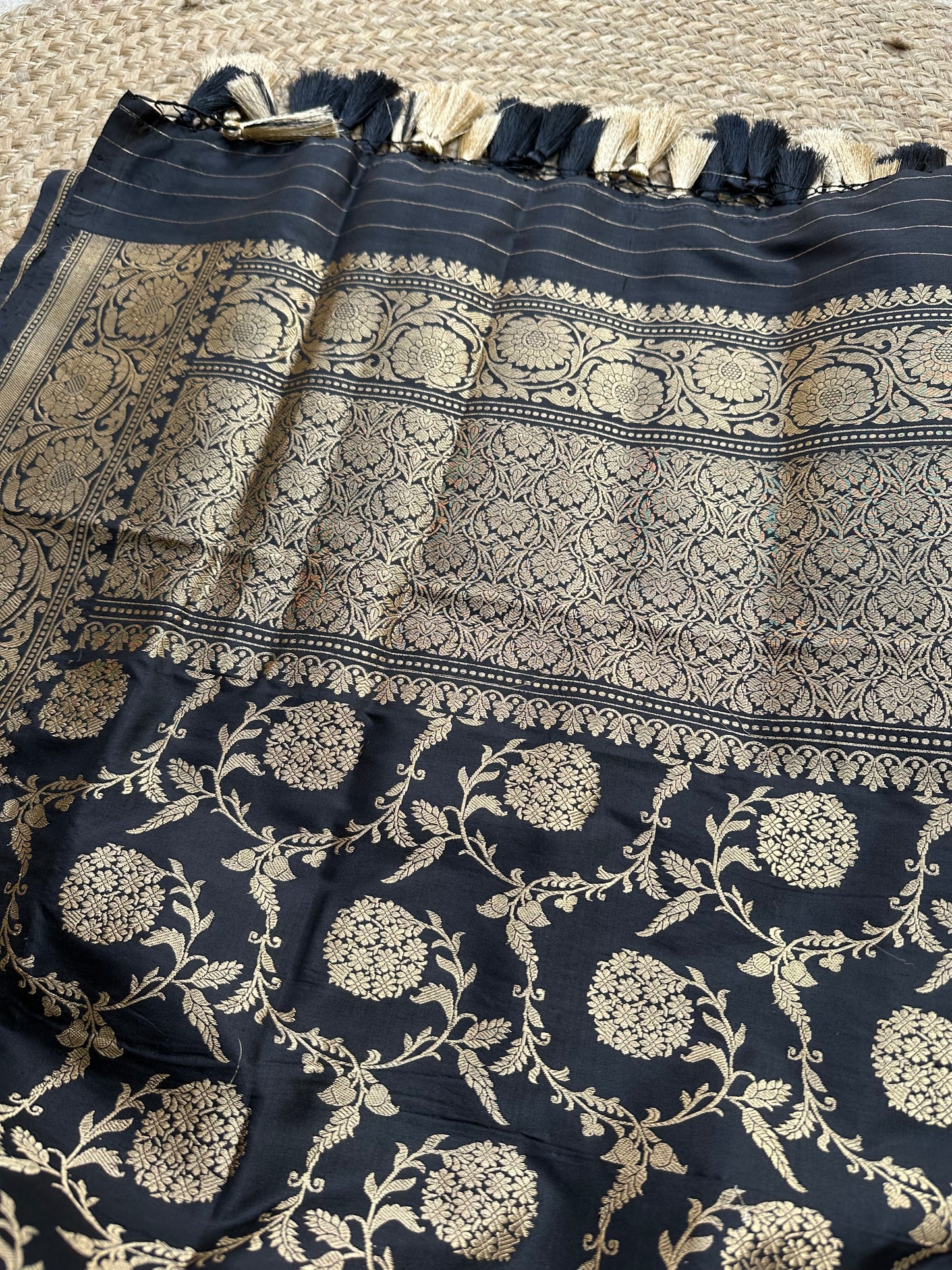 Black katan by katan kadhwa Jaal dupatta