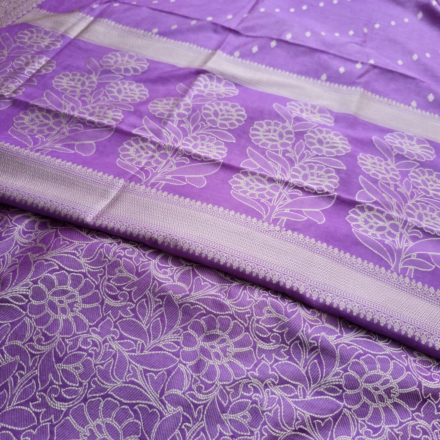 Purple premium cotton 3 pieces weaving suit.