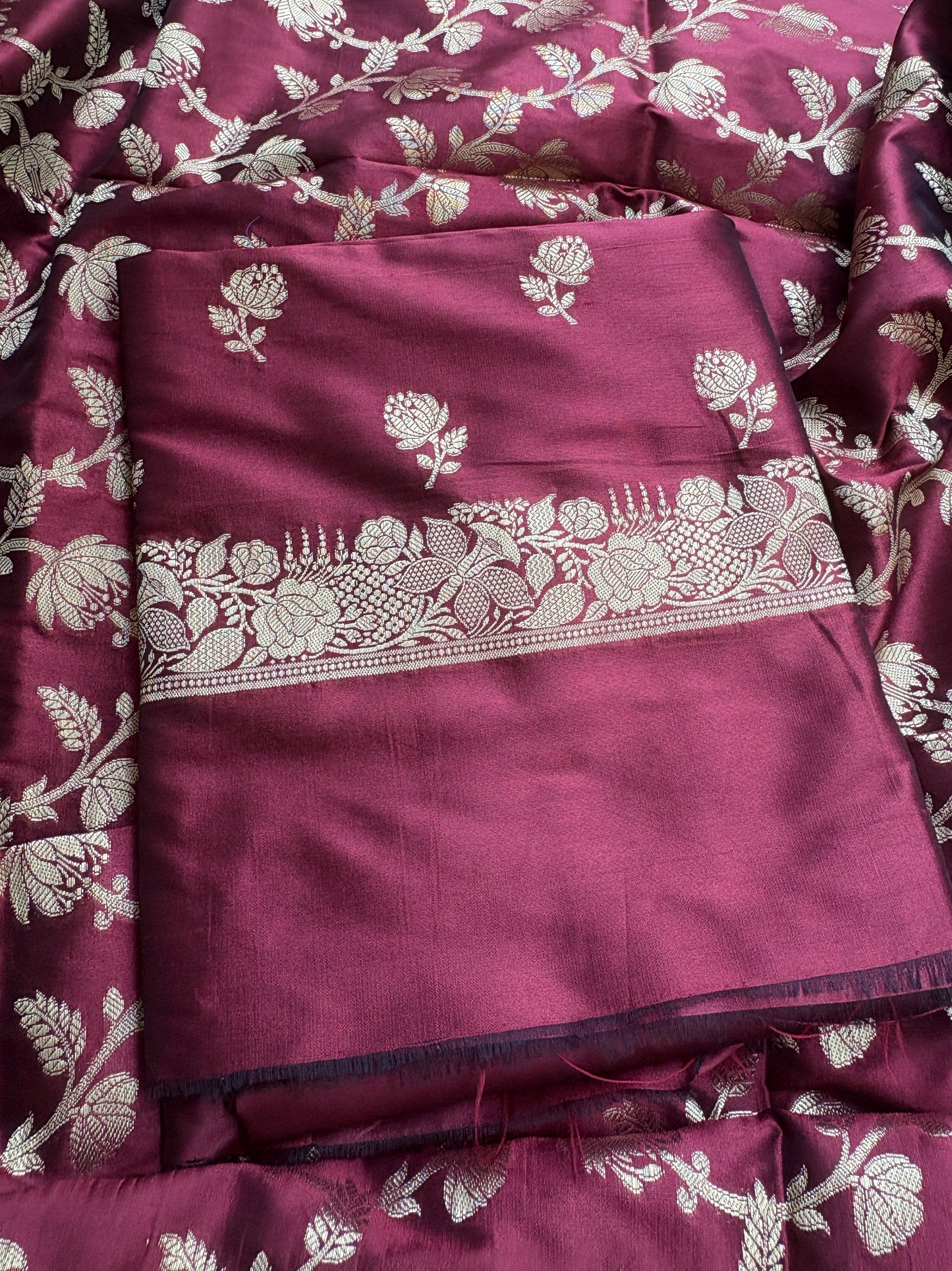 Red maroon premium silk 3 piece suit set