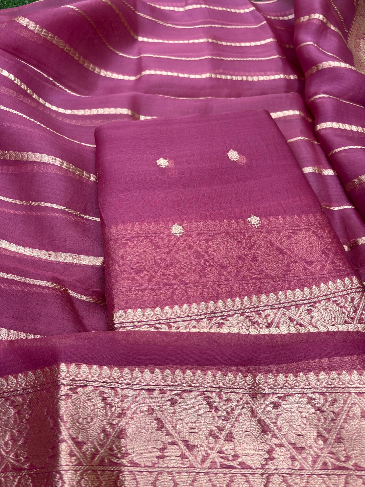 Pure kadhwa kora silk 3 piece suit set
