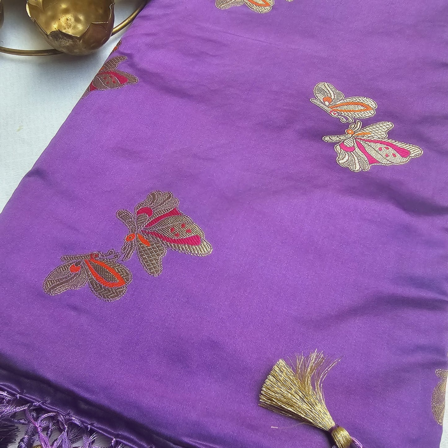 Premium Mashru silk Meenakari Banarasi saree.