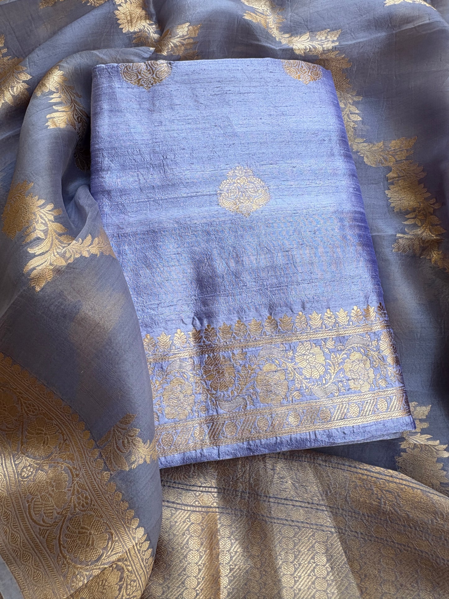 Raw silk kadhwa kurta, bottom , kora kadhwa dupatta