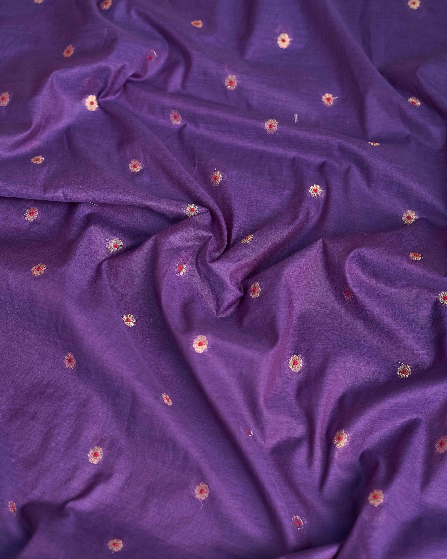 Purple jamdani weaving chanderi cotton 3 piece suit