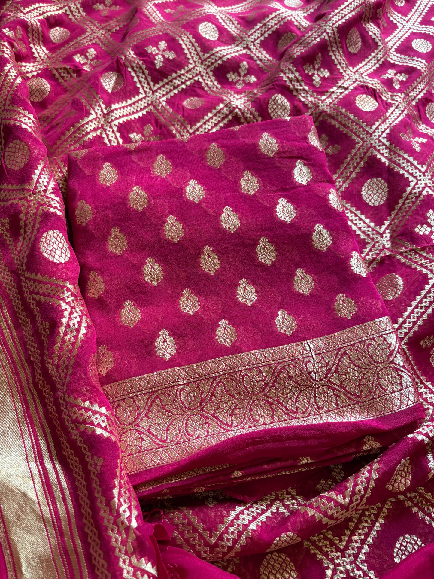 Pink Khaddi georgette suit set