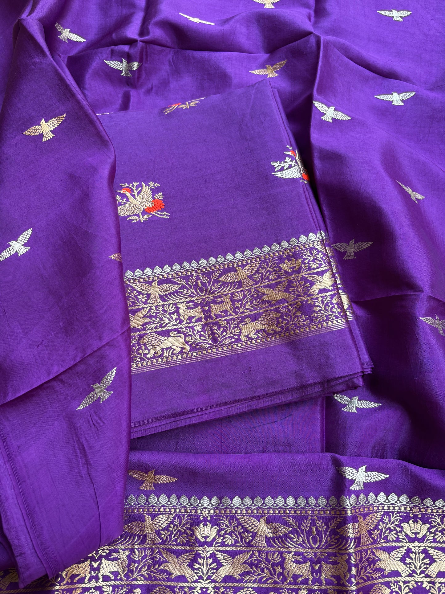 Purple mango silk suit set