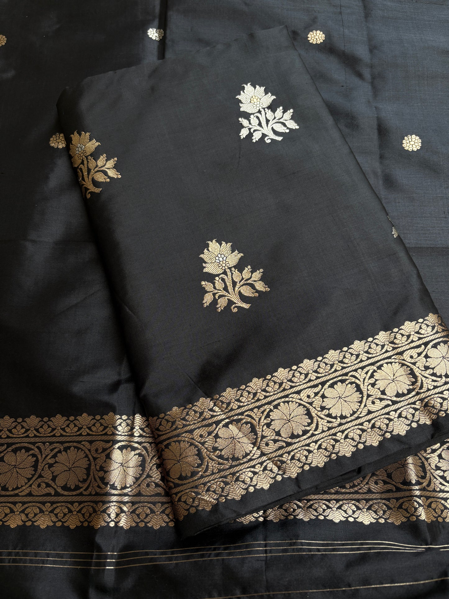 Black katan by katan sona rupa 3 piece suit set