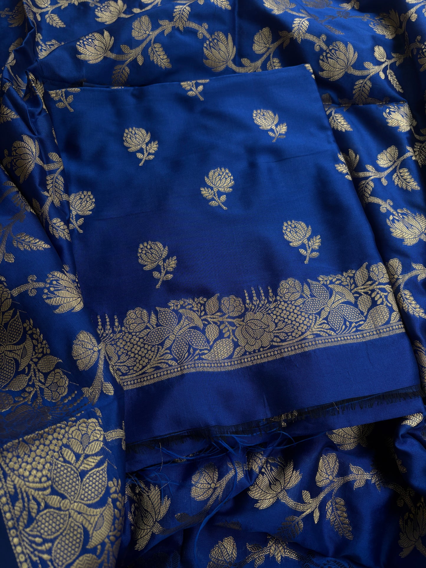 Blue premium Banarasi 3 piece suit set