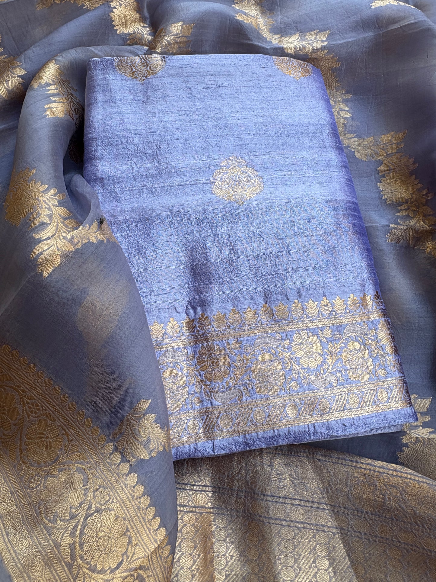 Raw silk kadhwa kurta, bottom , kora kadhwa dupatta