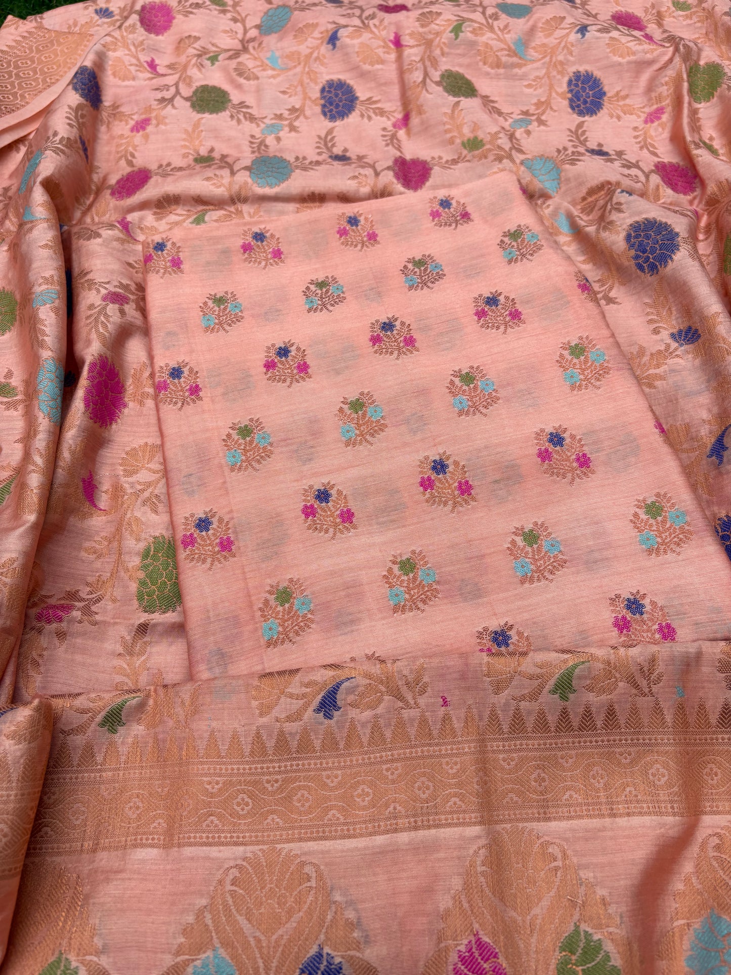 Peach cotton 3 piece suit set